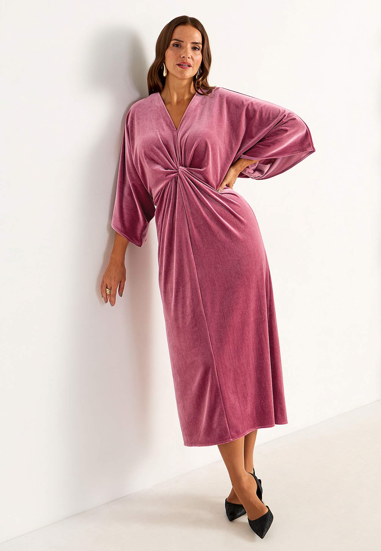 Elegant kaftanklänning i velour