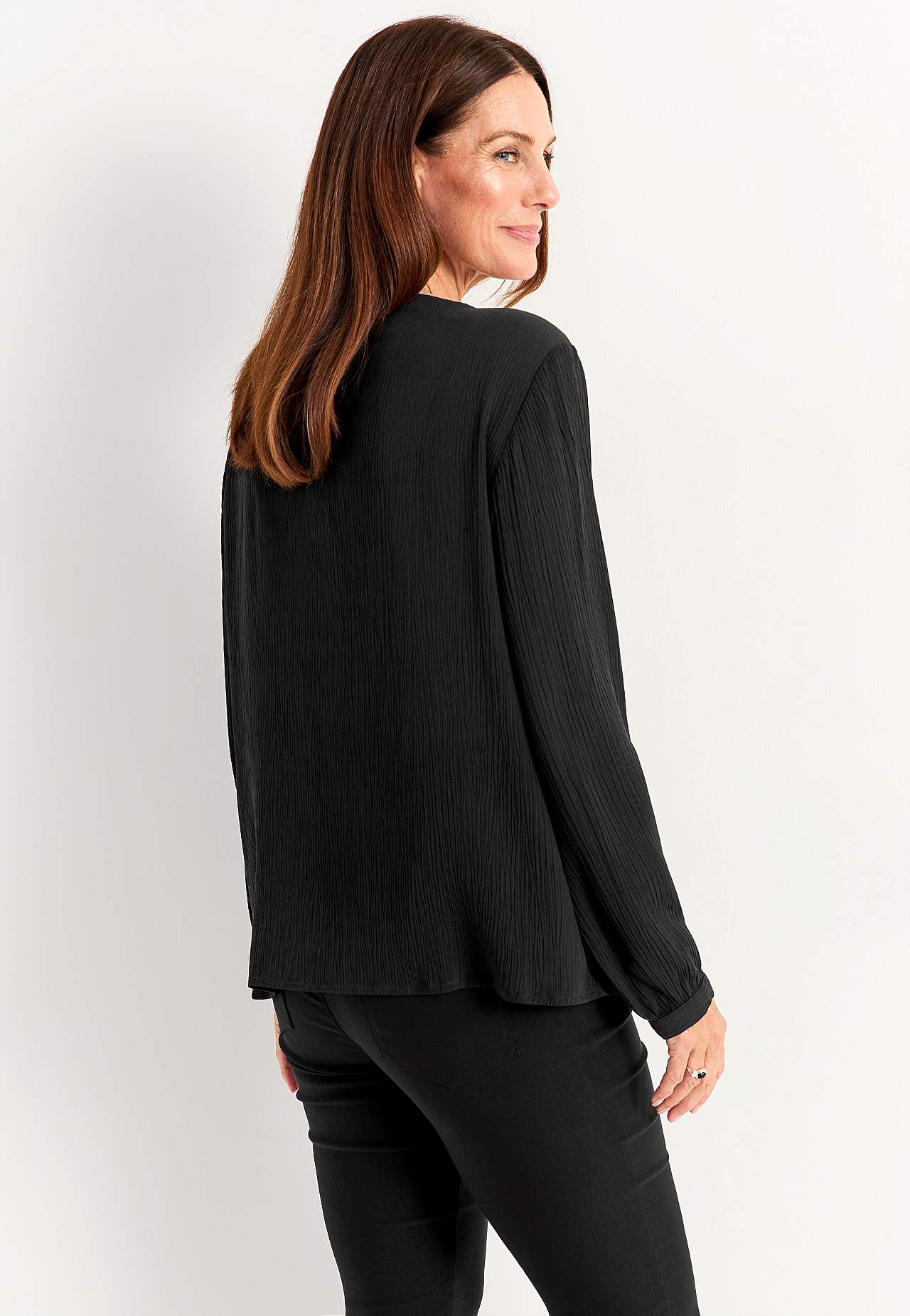 Blus med crepe-kvalitet