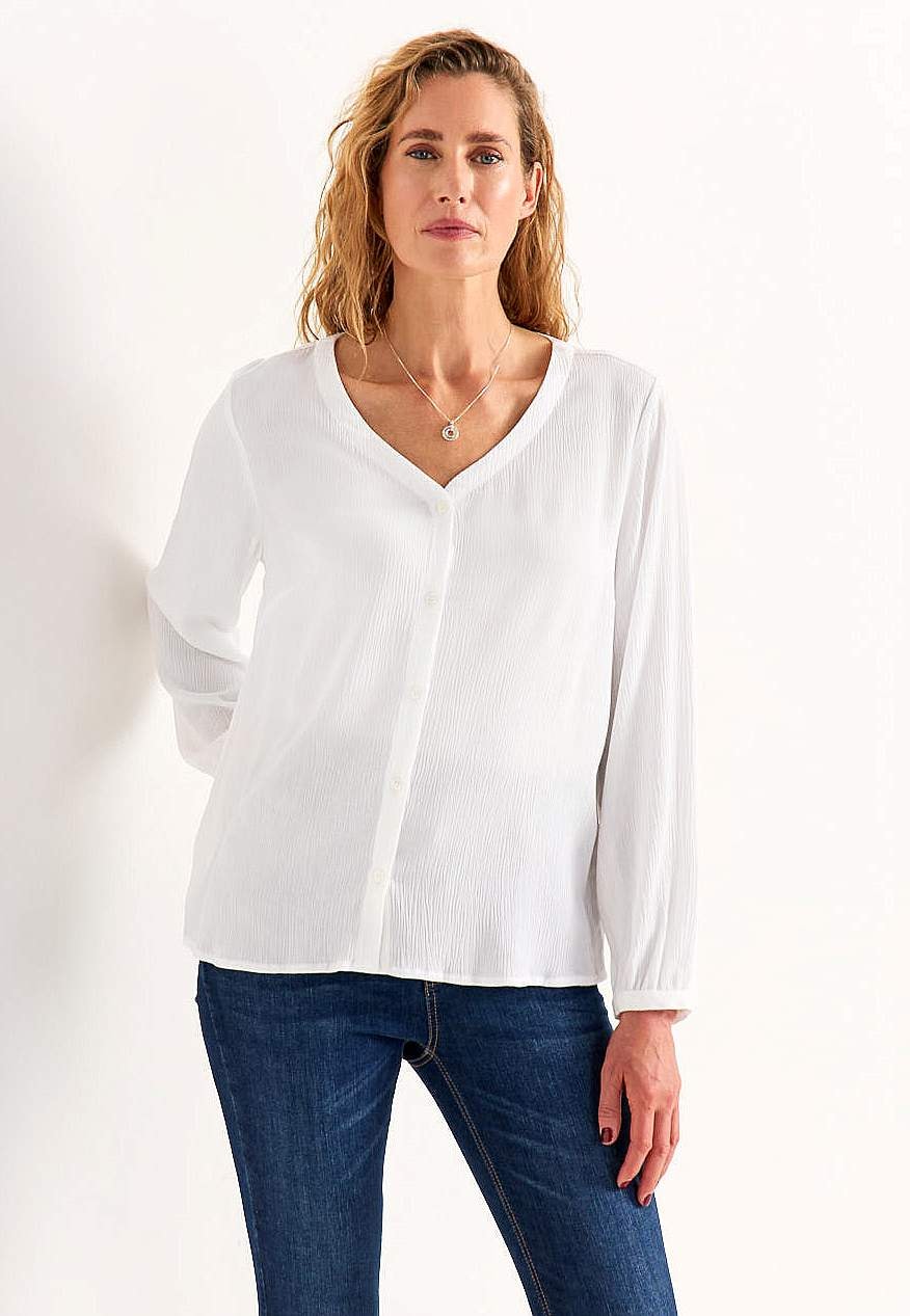 Blus med crepe-kvalitet