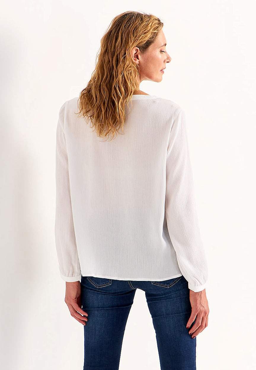 Blus med crepe-kvalitet