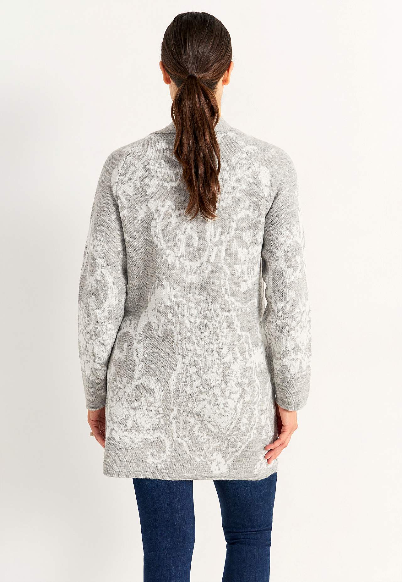 Jacquardstickad cardigan