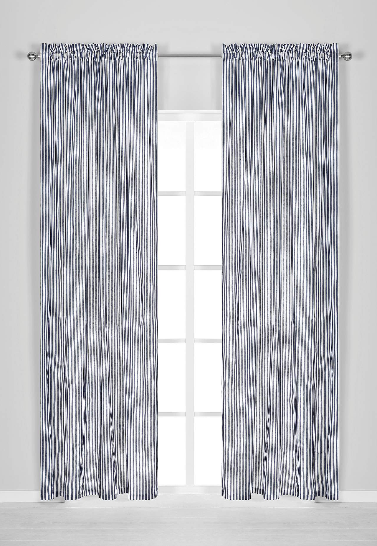 Vävda, randiga gardinlängder 2-pack