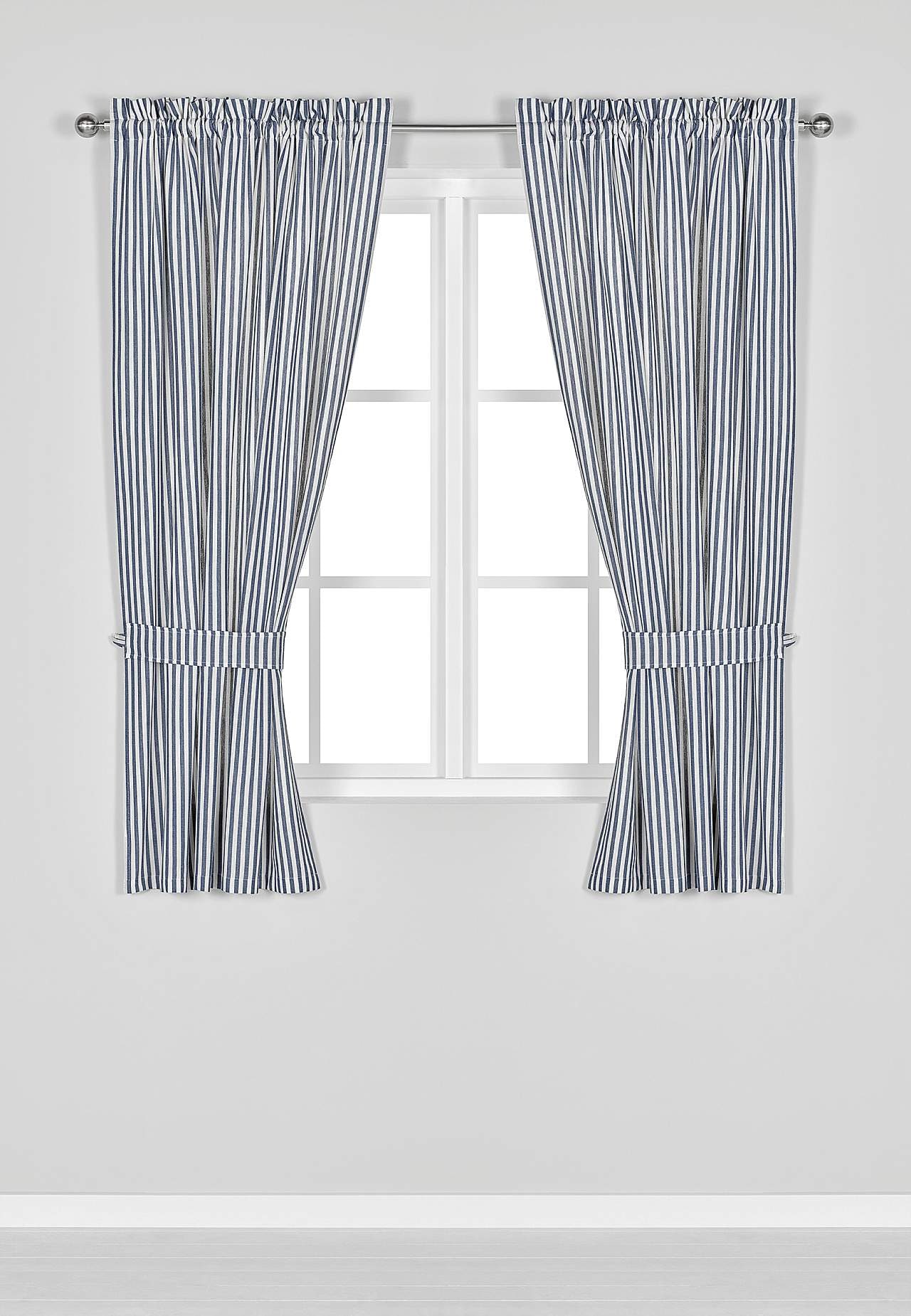 Vävda, randiga gardinlängder 2-pack