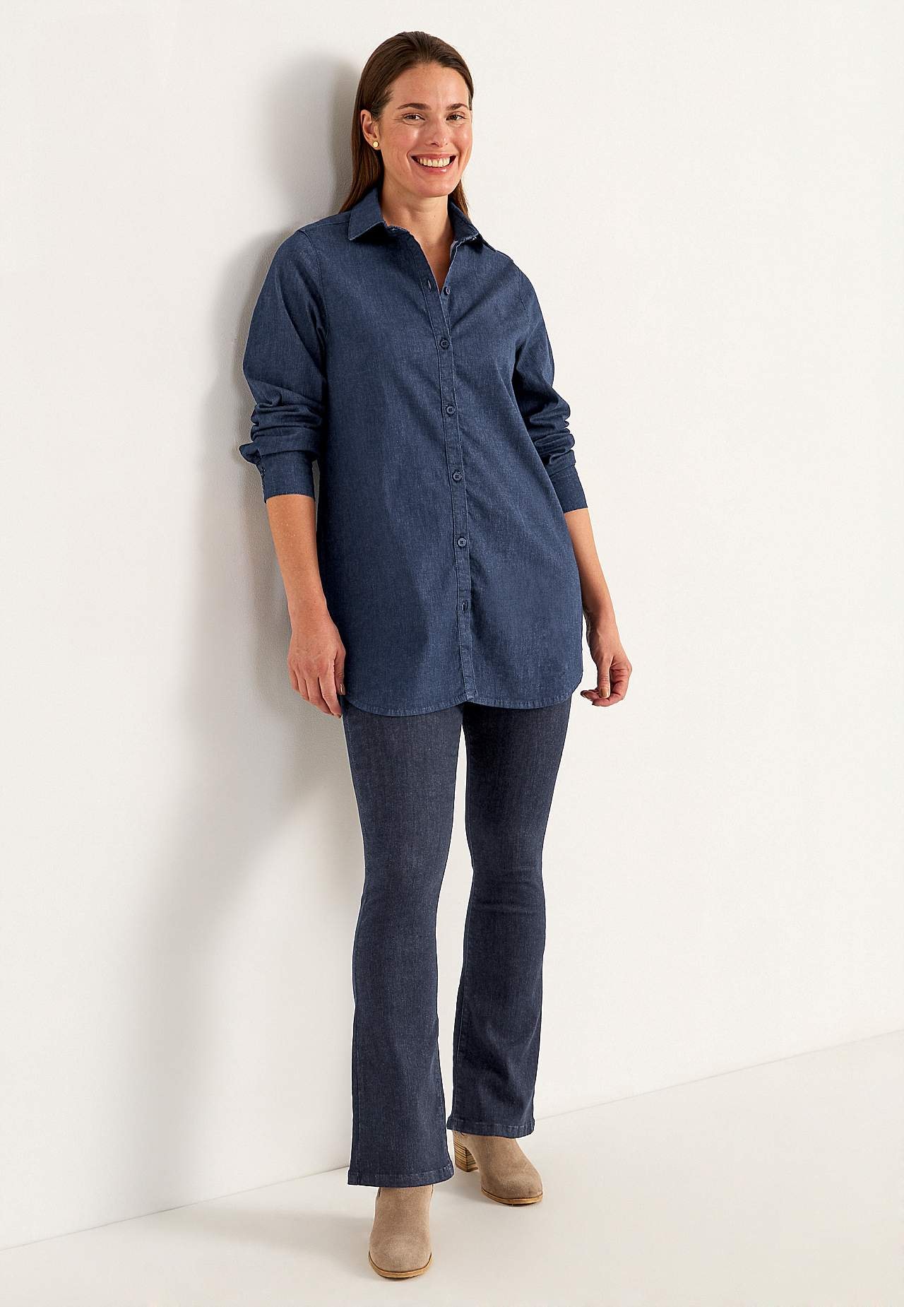 Stretchig tunika i denim