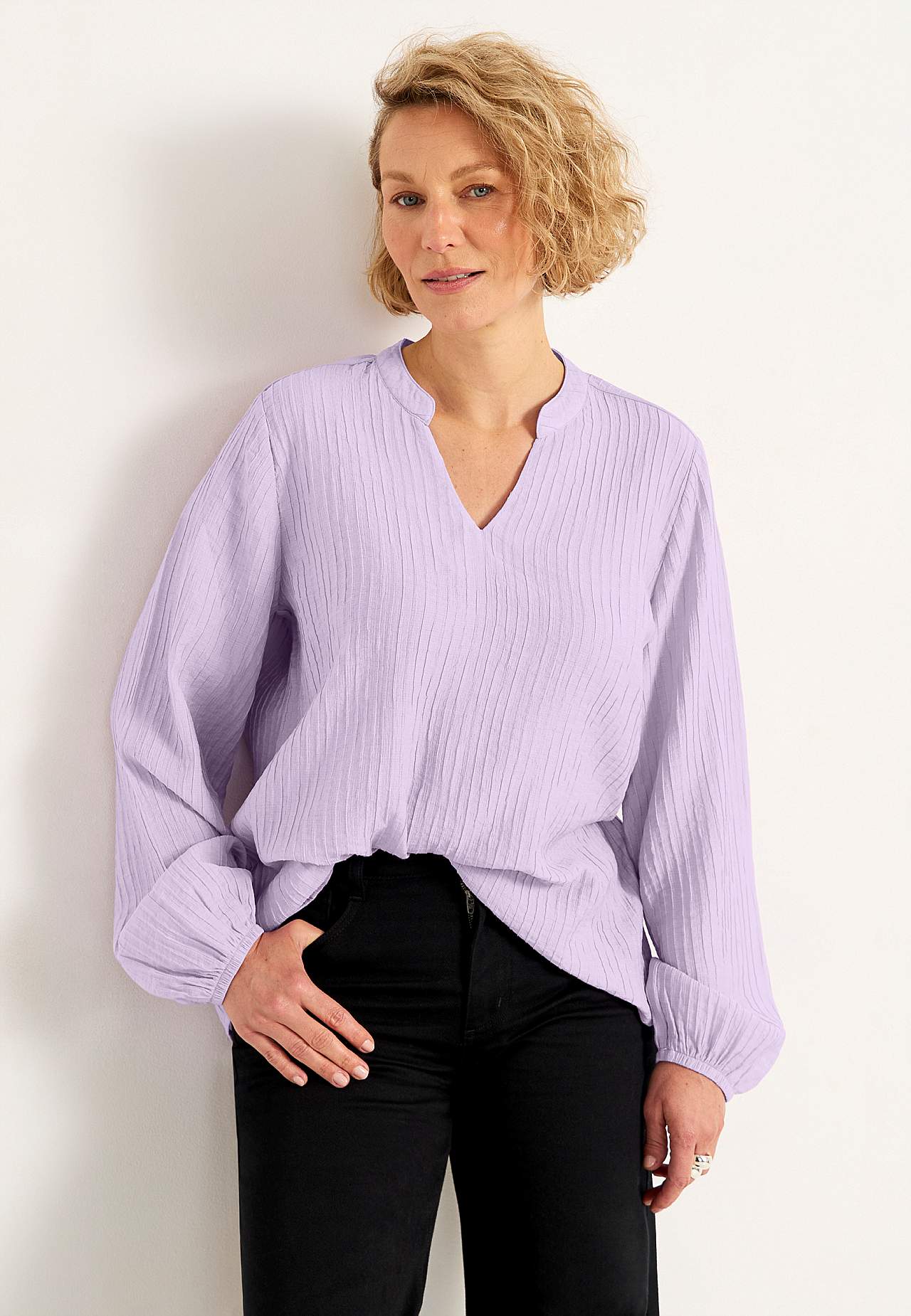 Vävd blus med struktur