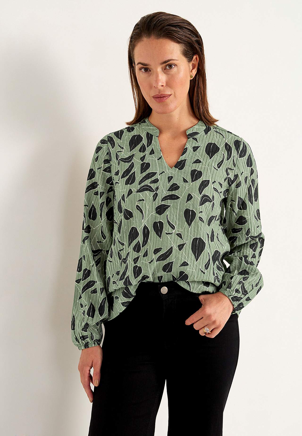 Vävd blus med struktur