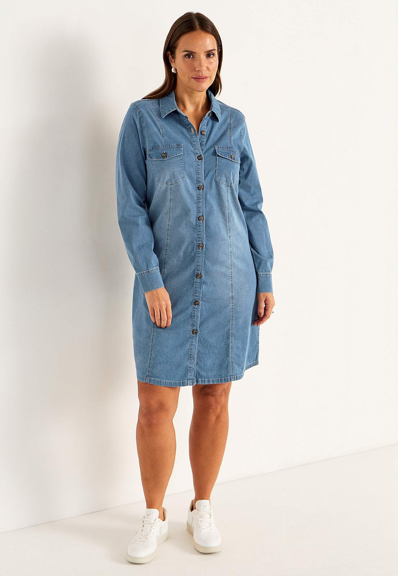 Stretchig jeansklänning