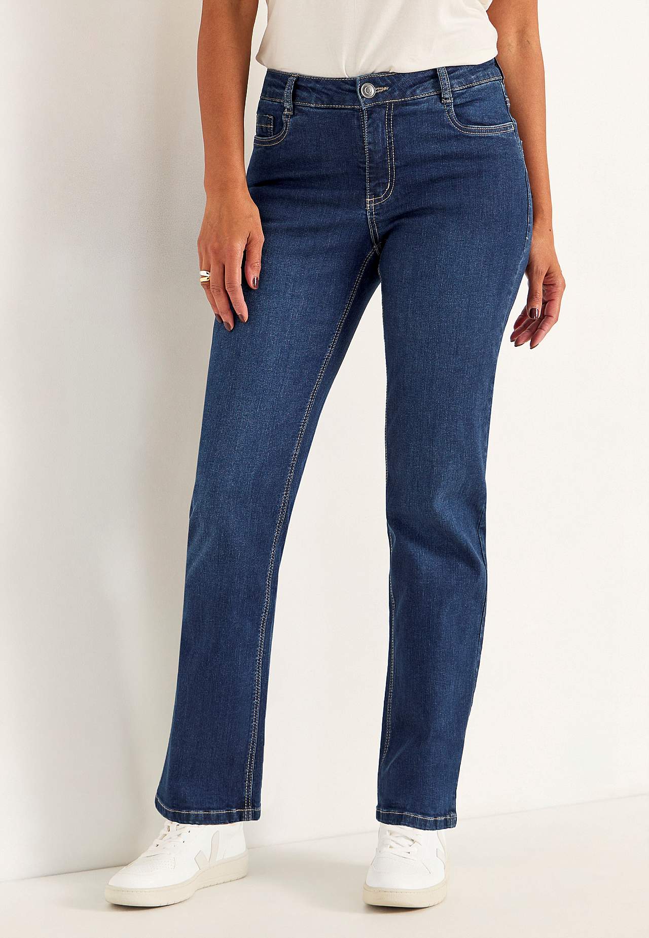 Bekväma stretchjeans med rakt ben