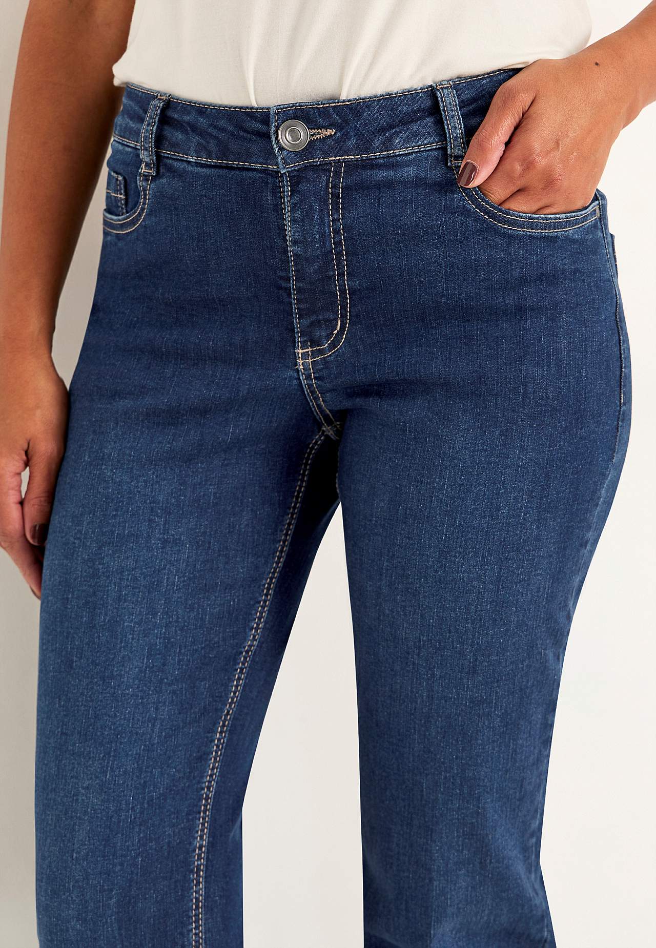Bekväma stretchjeans med rakt ben