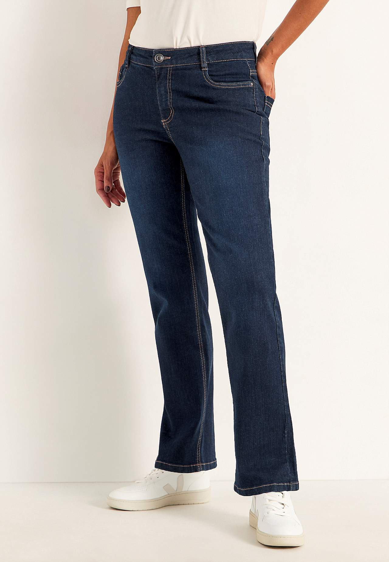 Bekväma stretchjeans med rakt ben