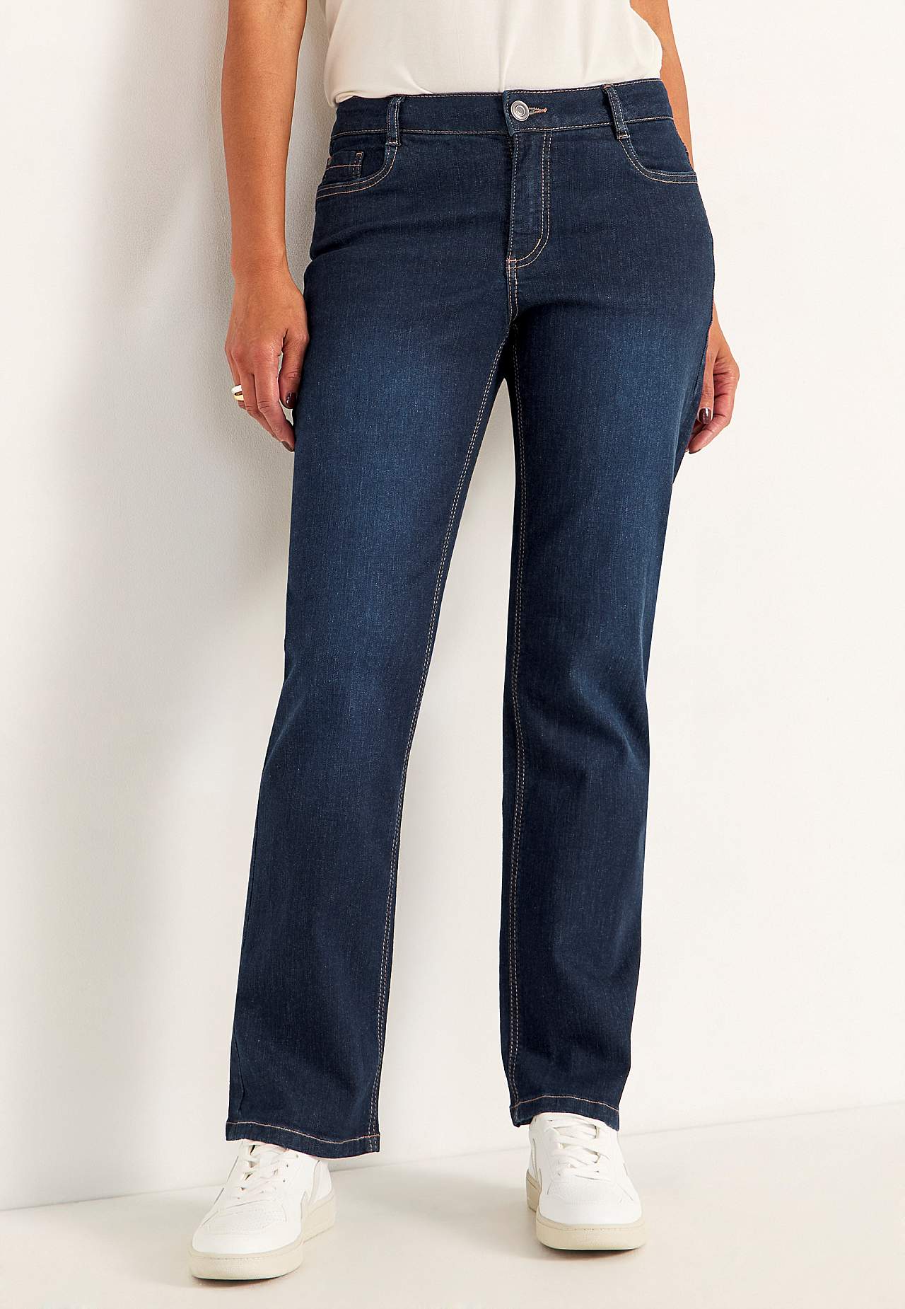 Bekväma stretchjeans med rakt ben