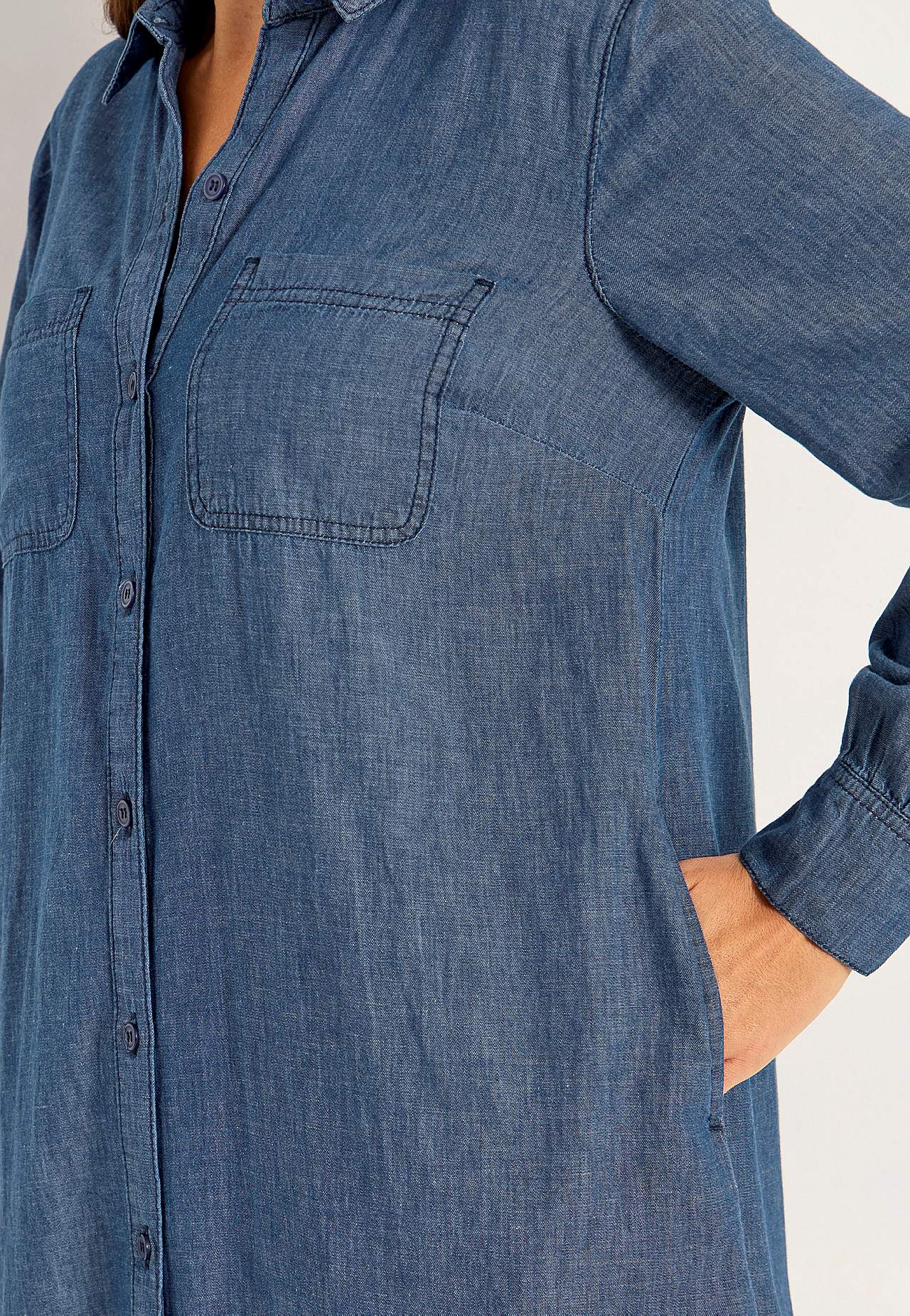 Jeansklänning med sidofickor