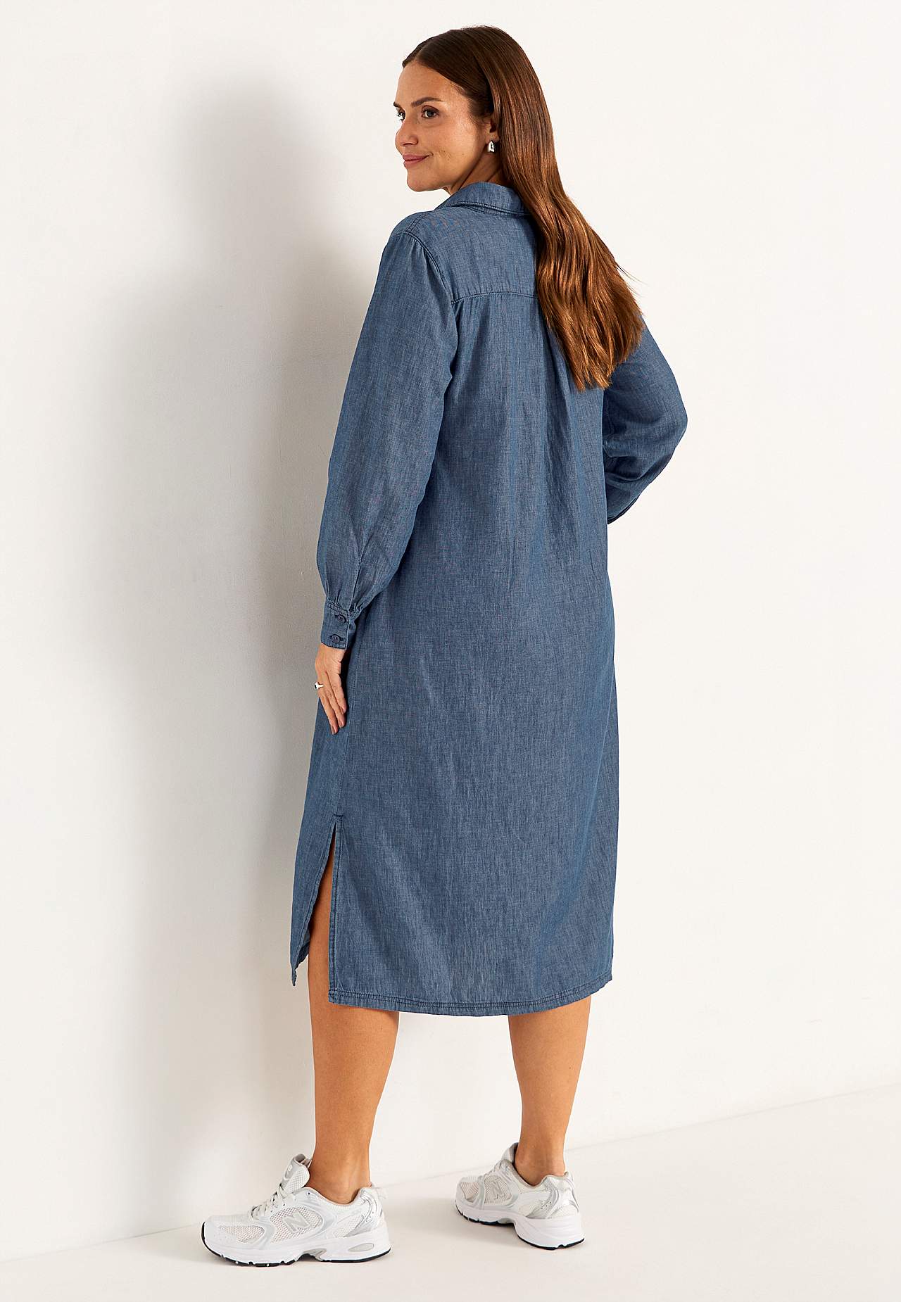 Jeansklänning med sidofickor