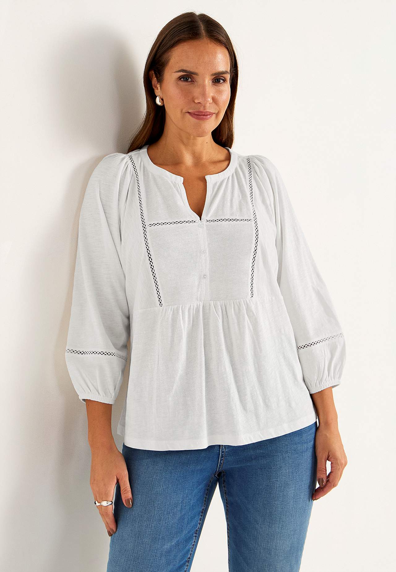 Trikåtopp med boho stil