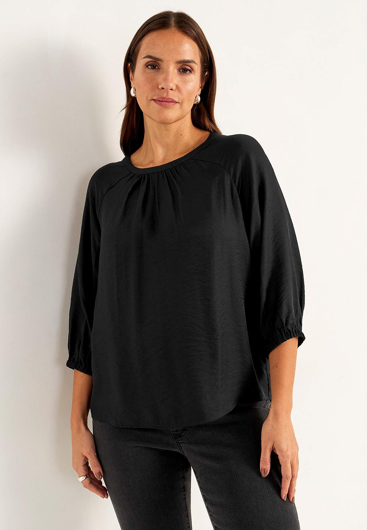 Vävd blus med struktur