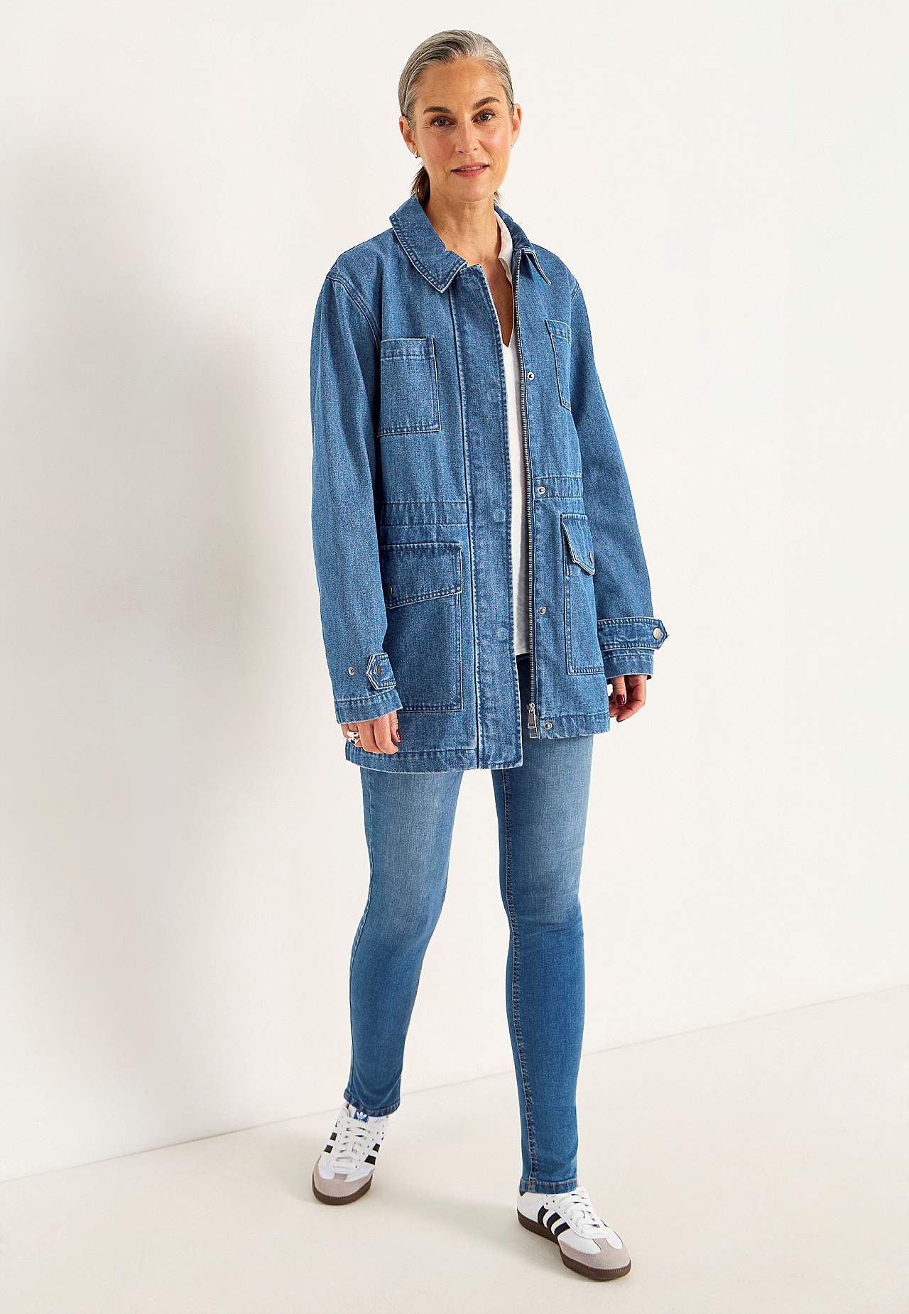Jeansjacka med dragkedja