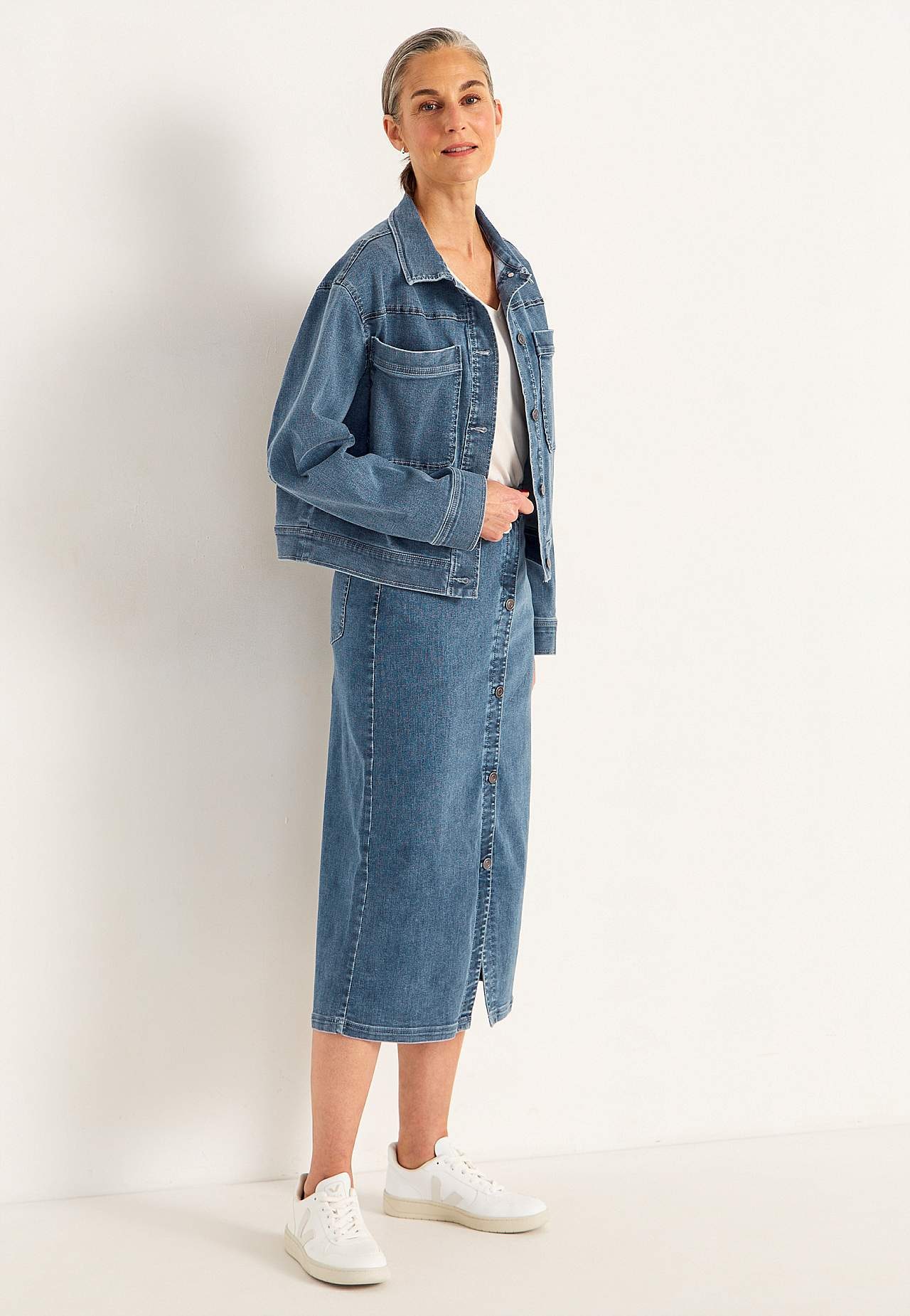 Superstretchig jeanskjol Sara