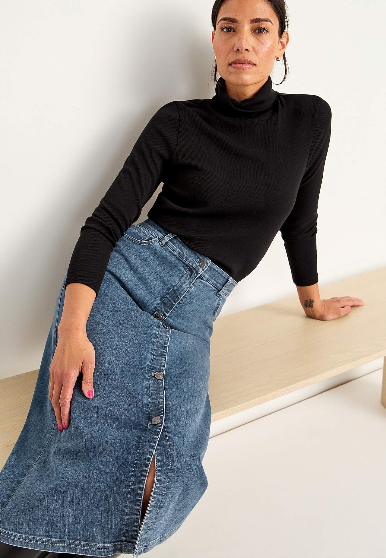 Superstretchig jeanskjol