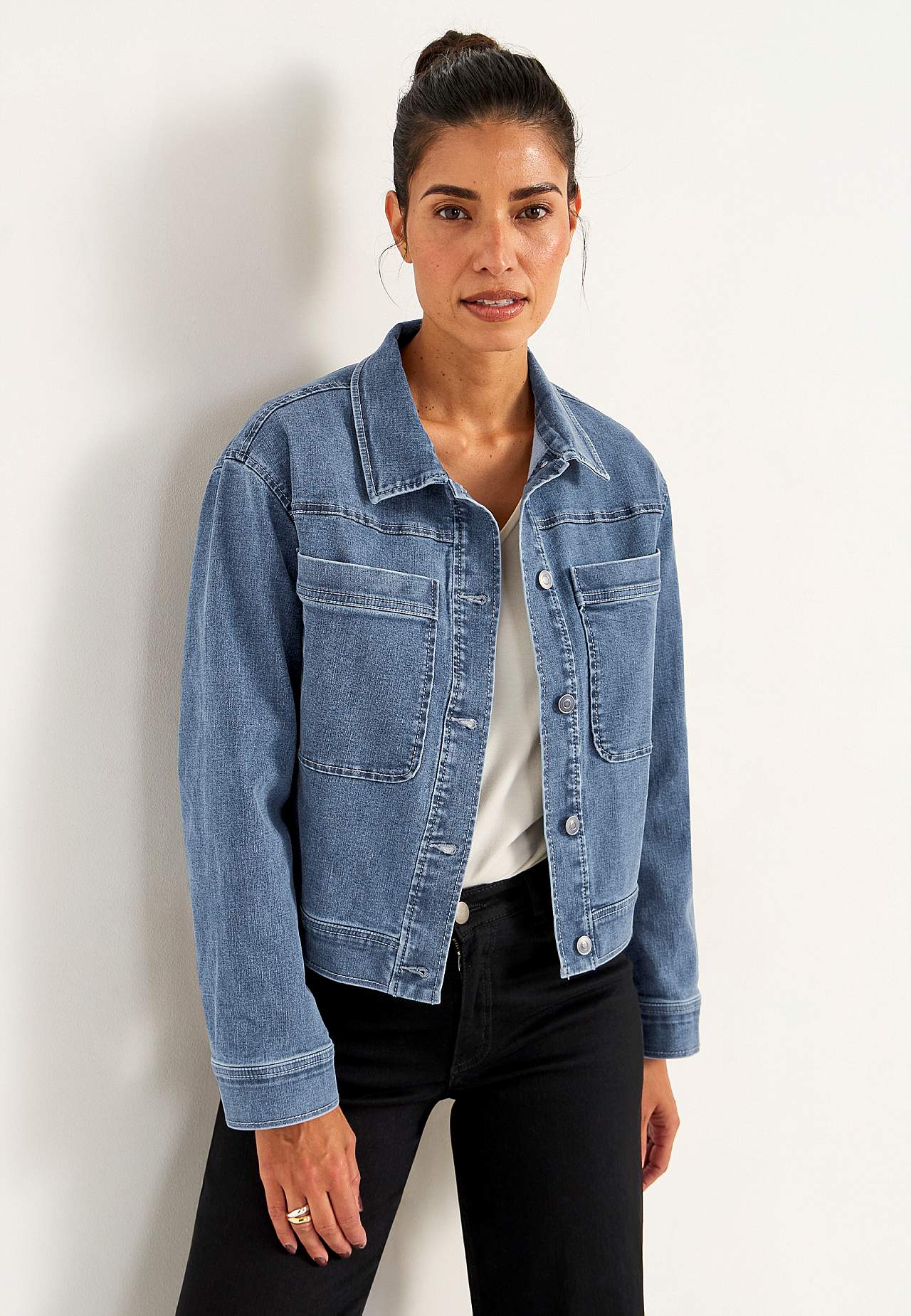 Jeansjacka med stretch