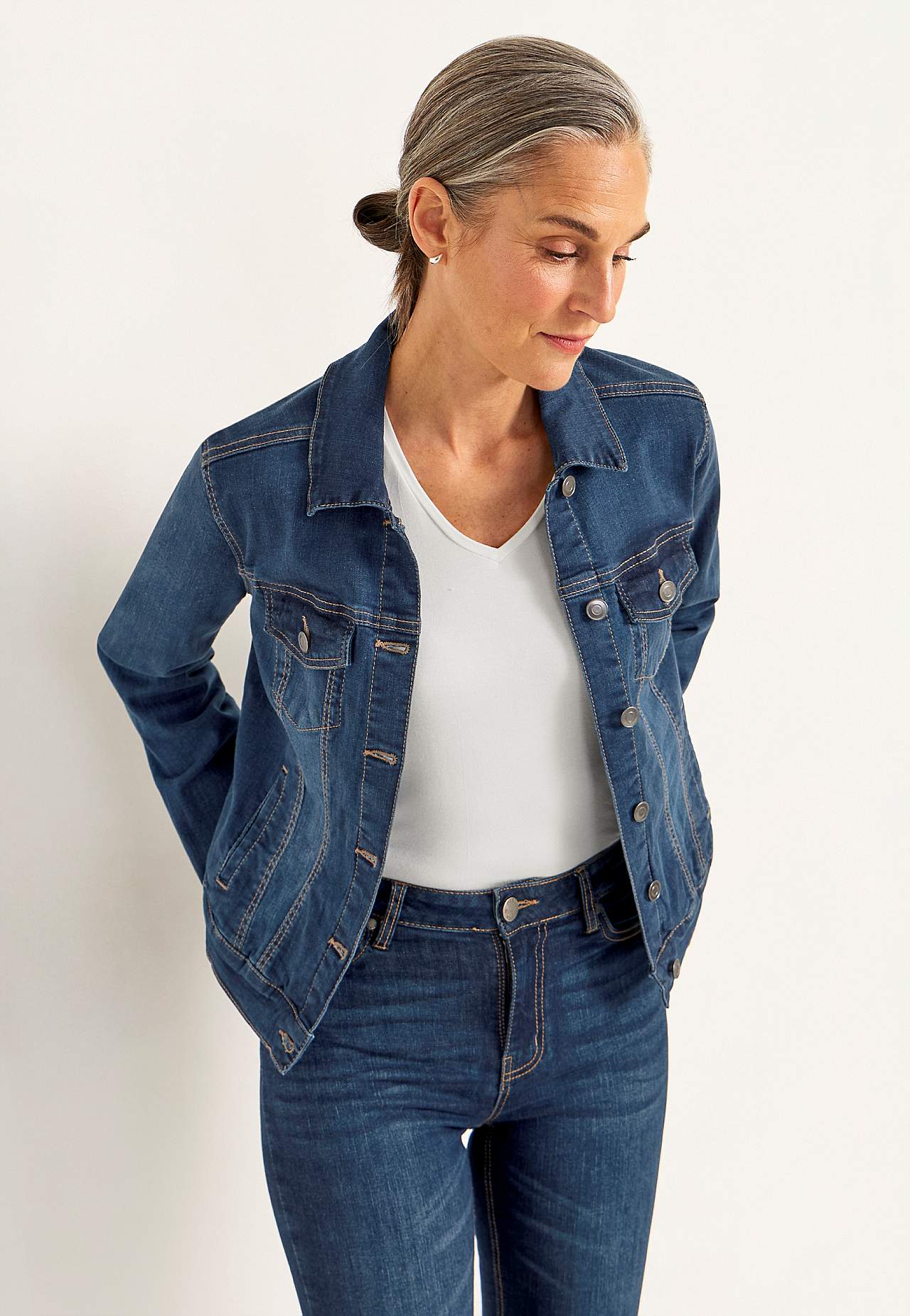 Stretchig jeansjacka