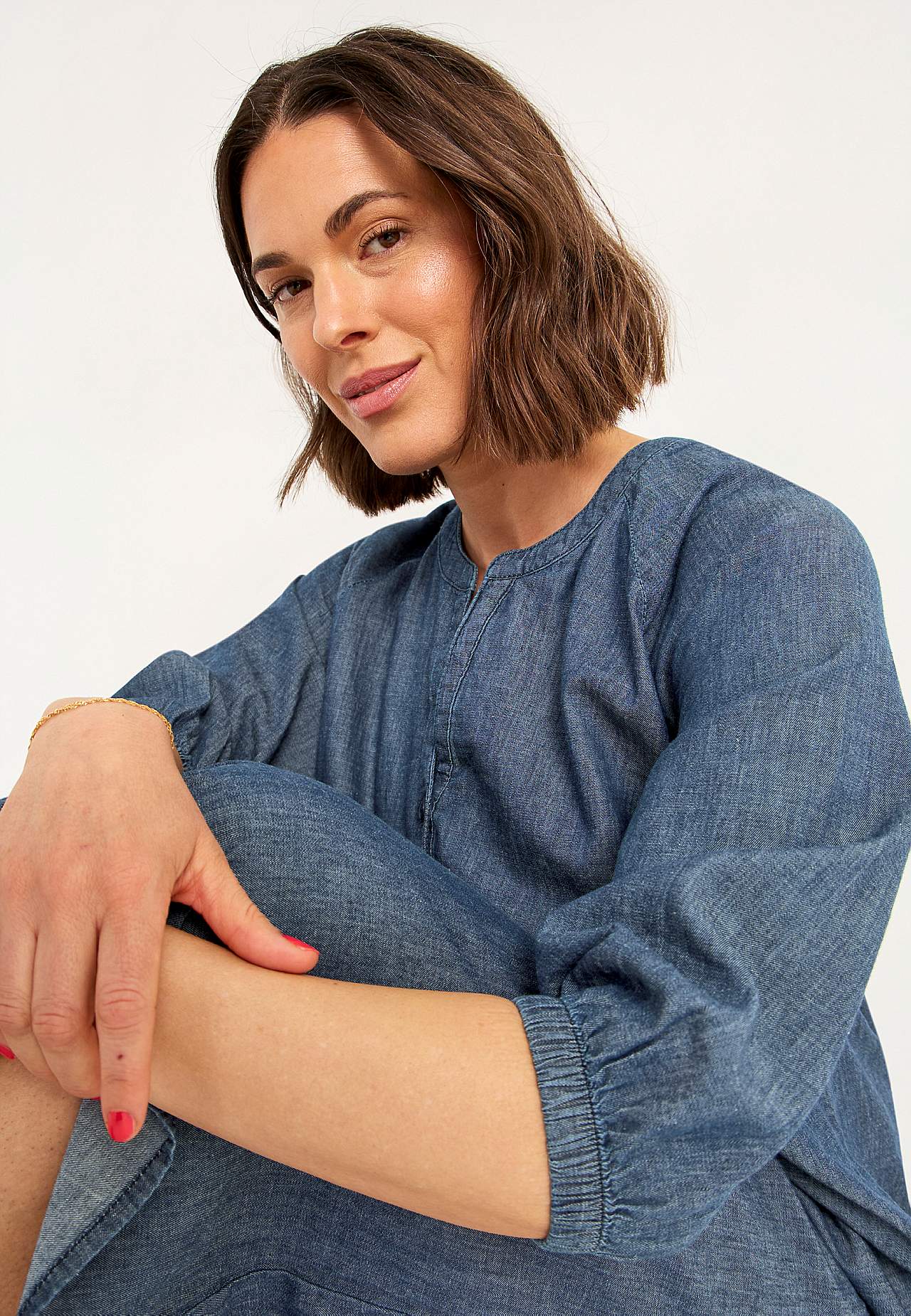 Jeansklänning med knappar