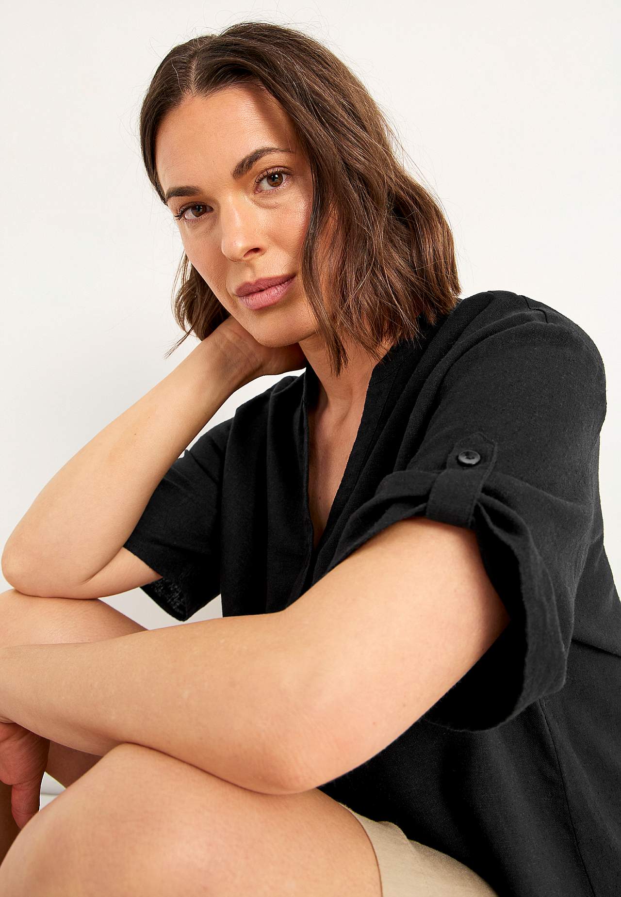Blus i linnemix