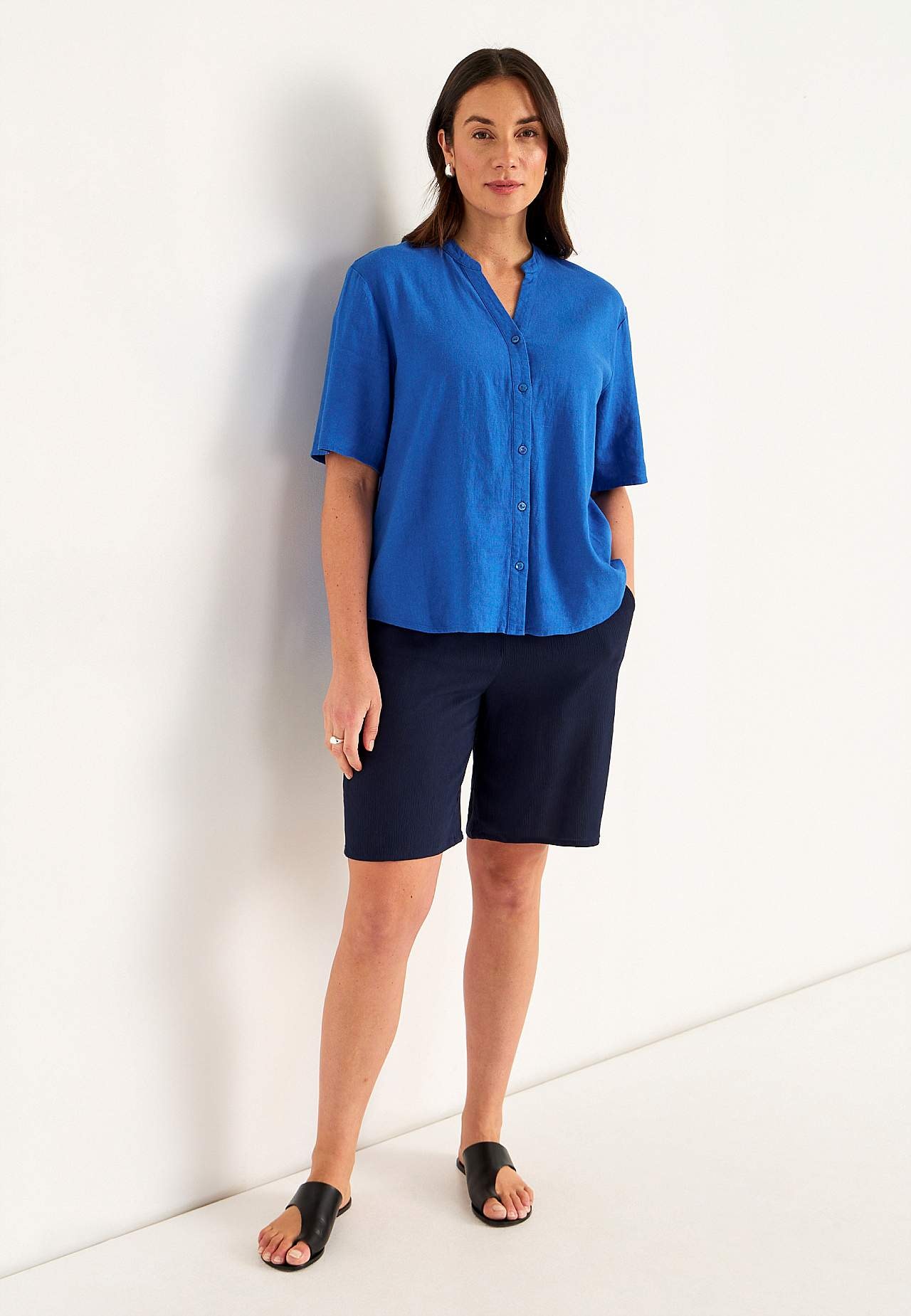 Blus i linnemix