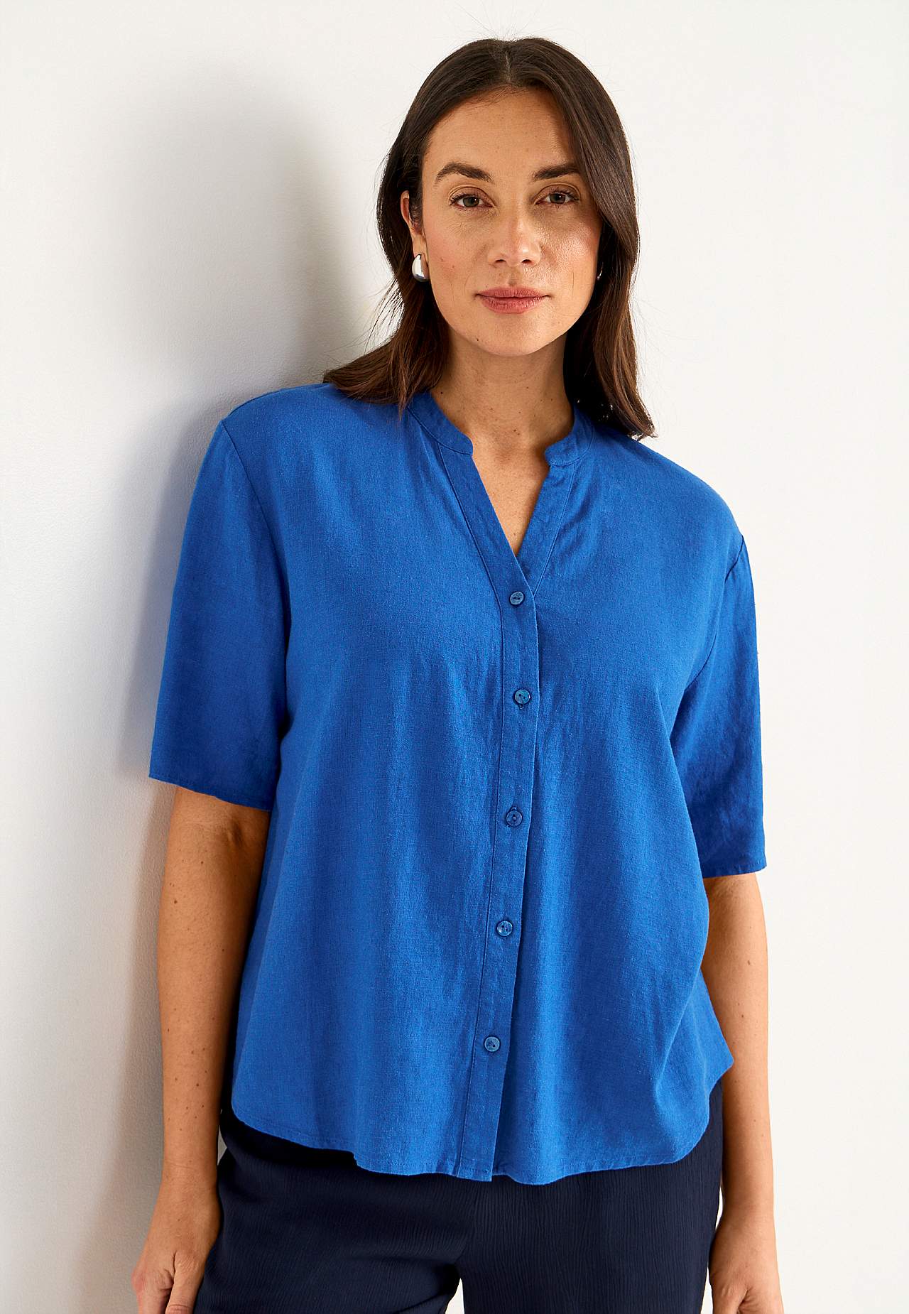 Blus i linnemix