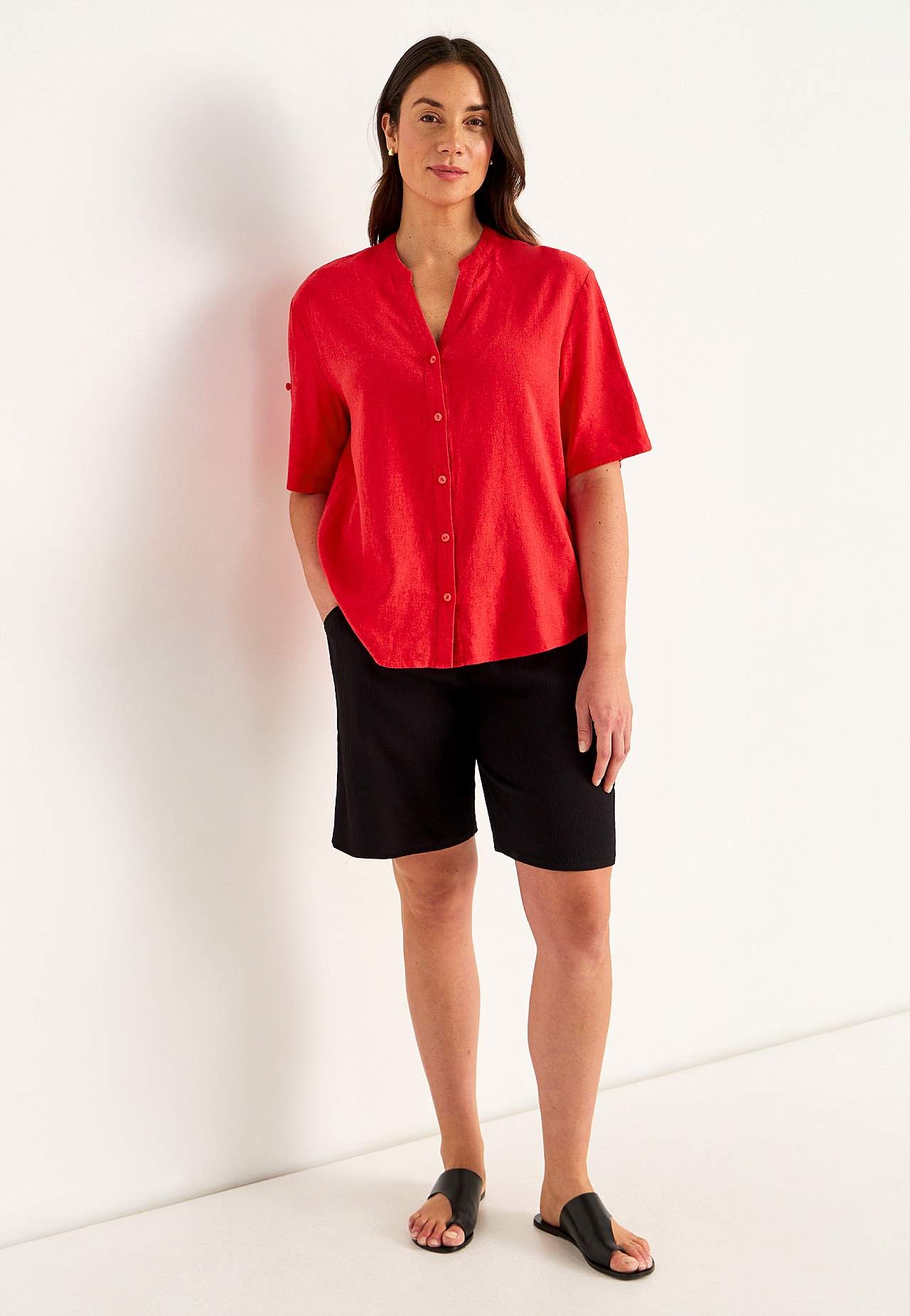 Blus i linnemix