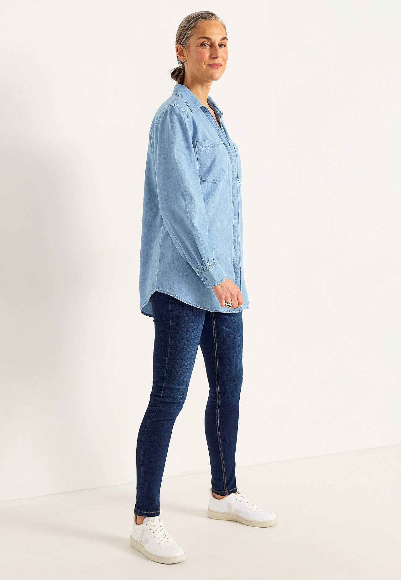 Jeansskjorta med knappar