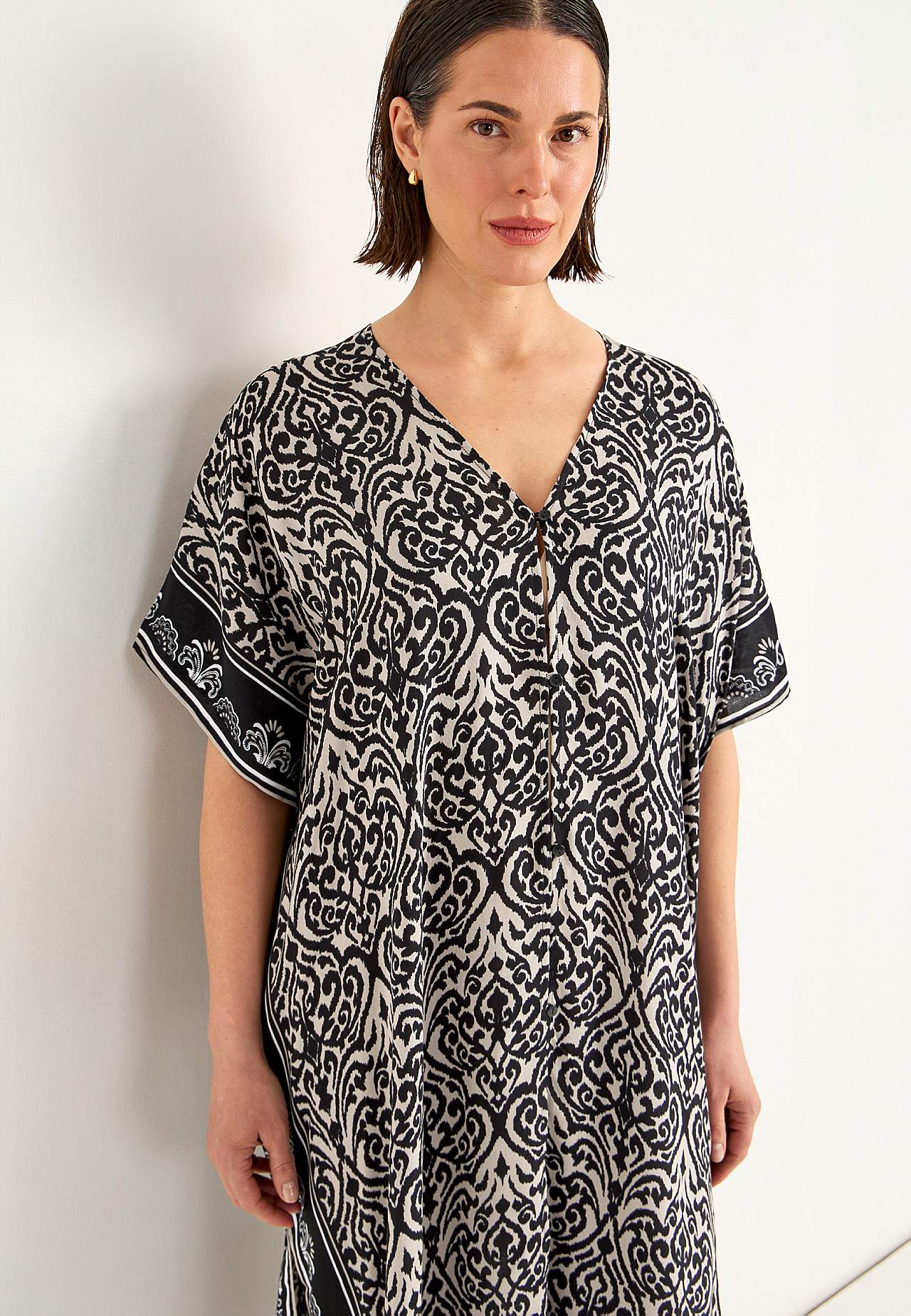 Strandkaftan med knappar