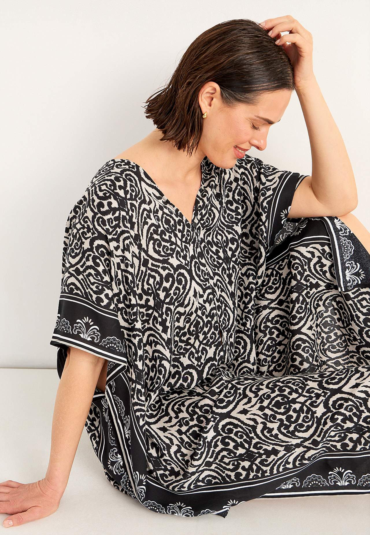 Strandkaftan med knappar