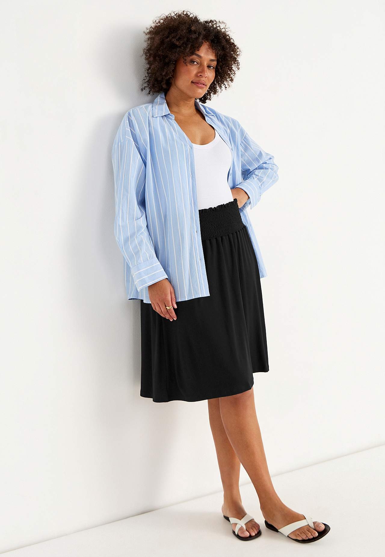 Trikåkjol med fickor