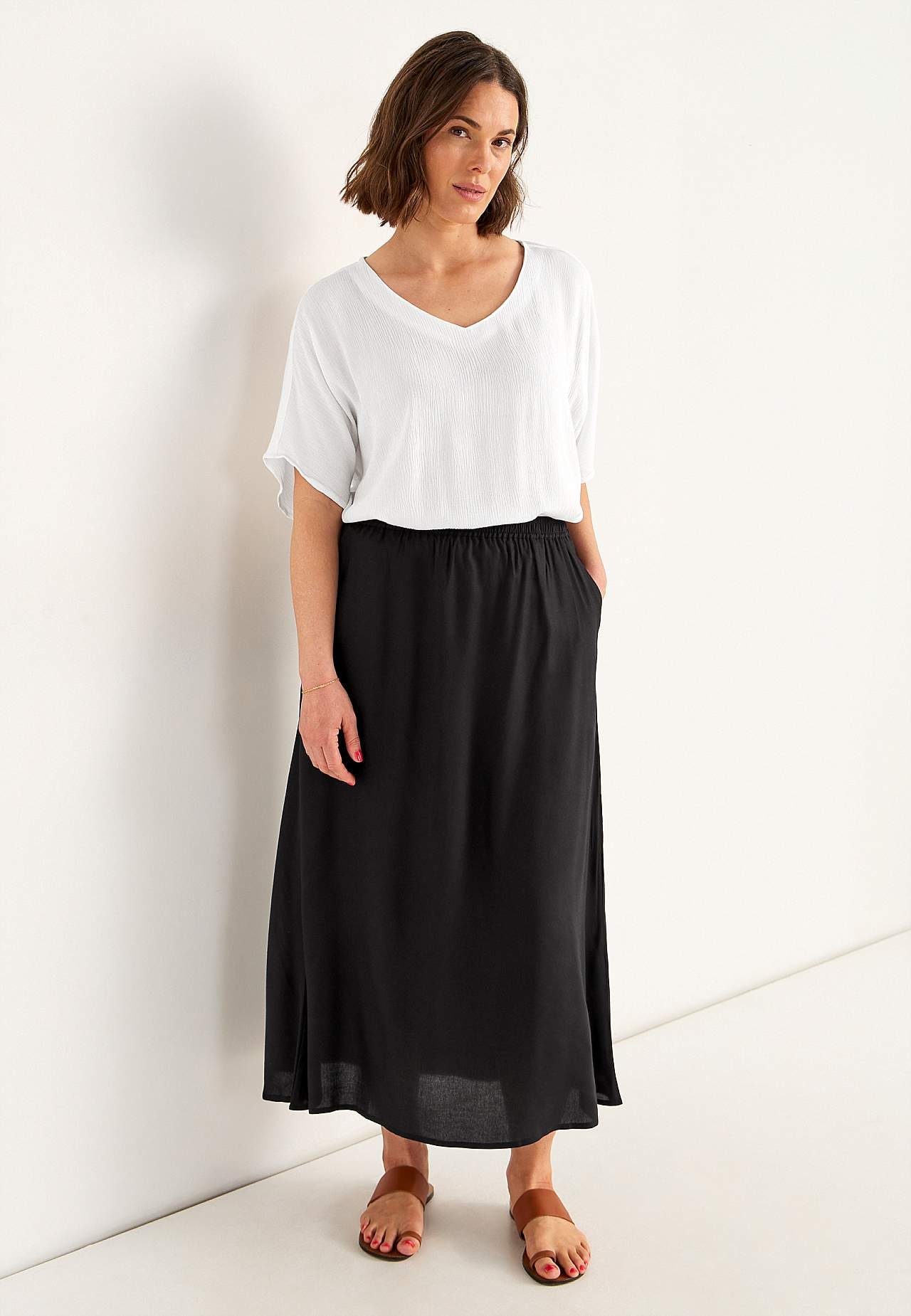 Blus i viskoscrêpe