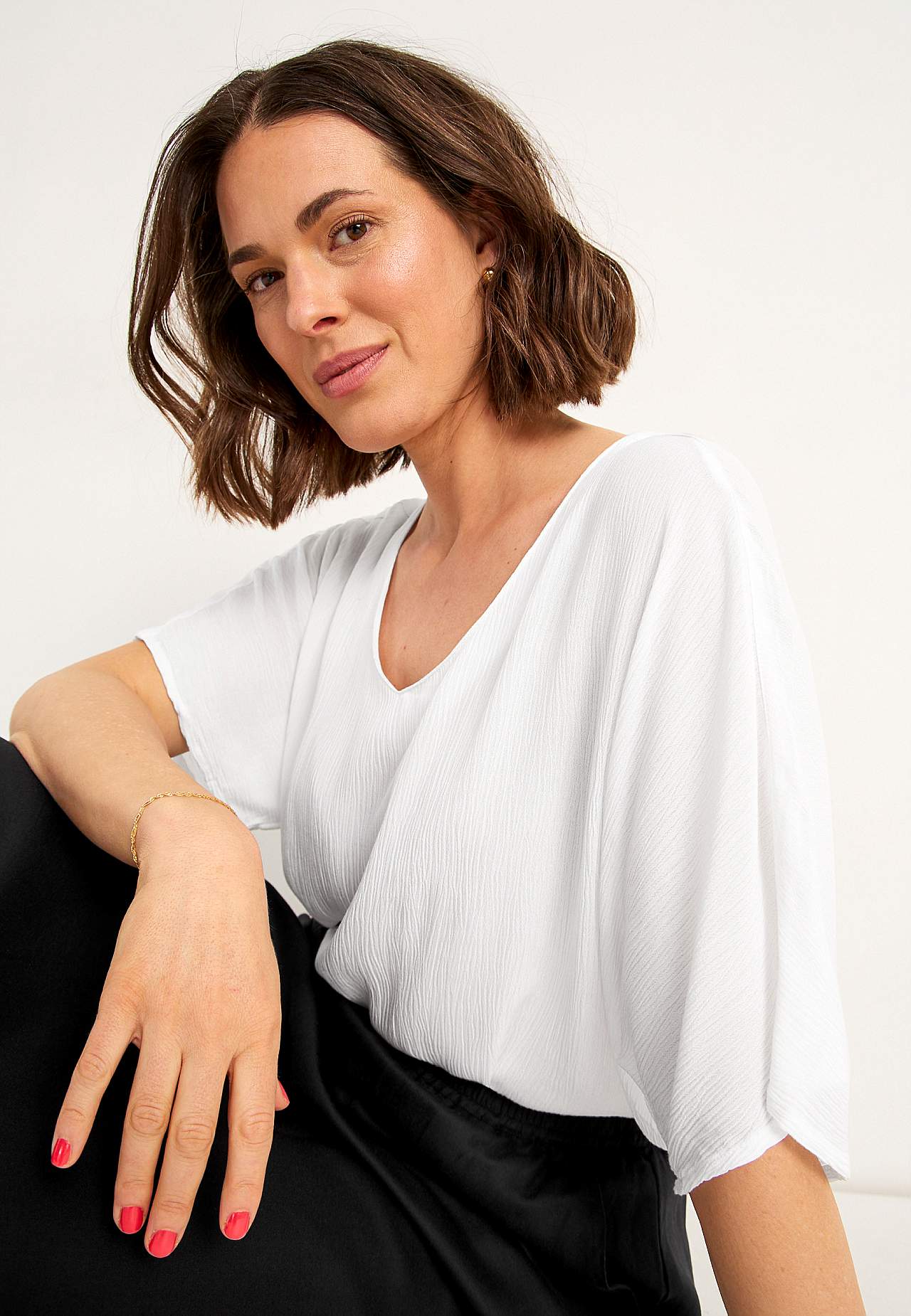Blus i viskoscrêpe