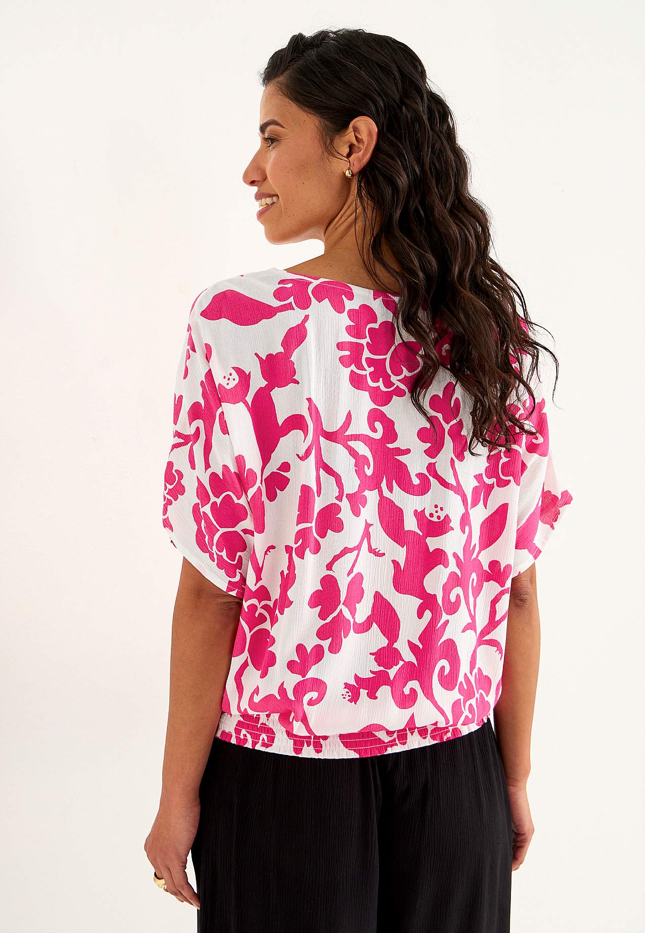 Blus i viskoscrêpe
