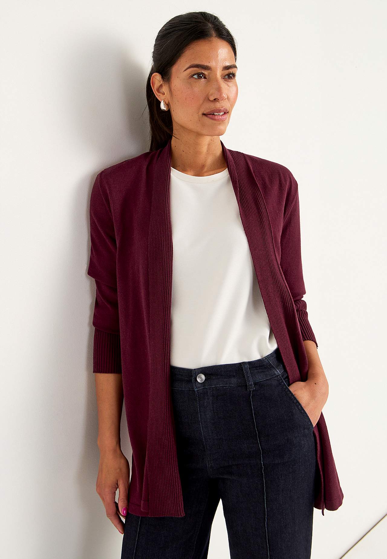 Finstickad cardigan