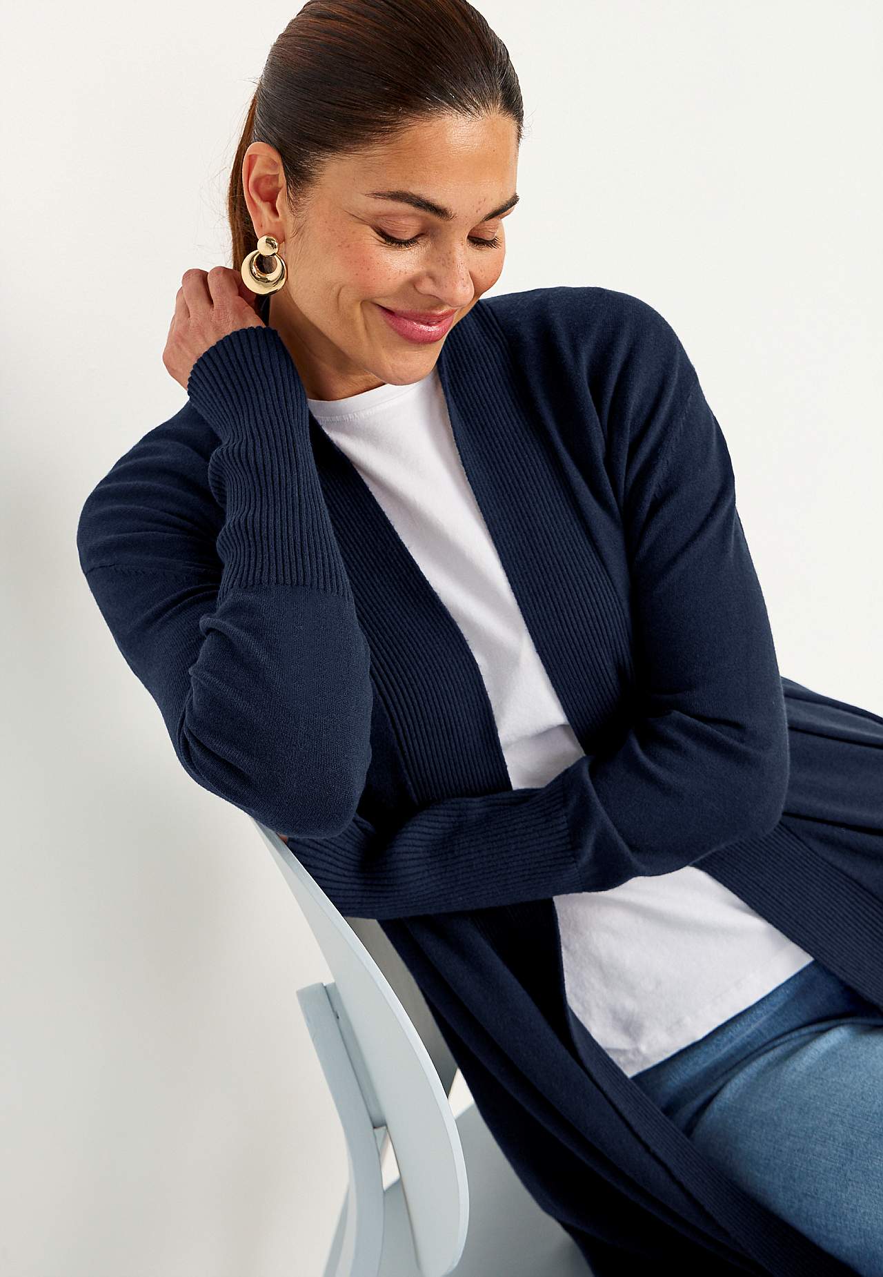 Finstickad cardigan
