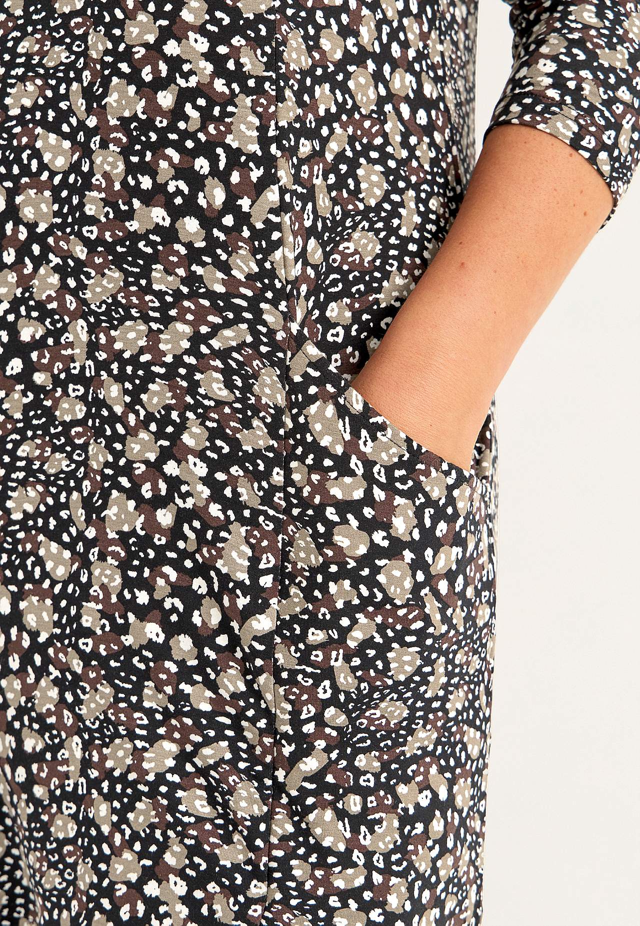 Mönstrad trikåtunika med fickor