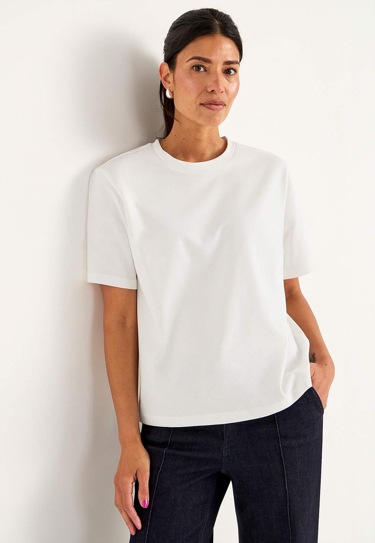 T-shirt i kraftig bomullstrikå