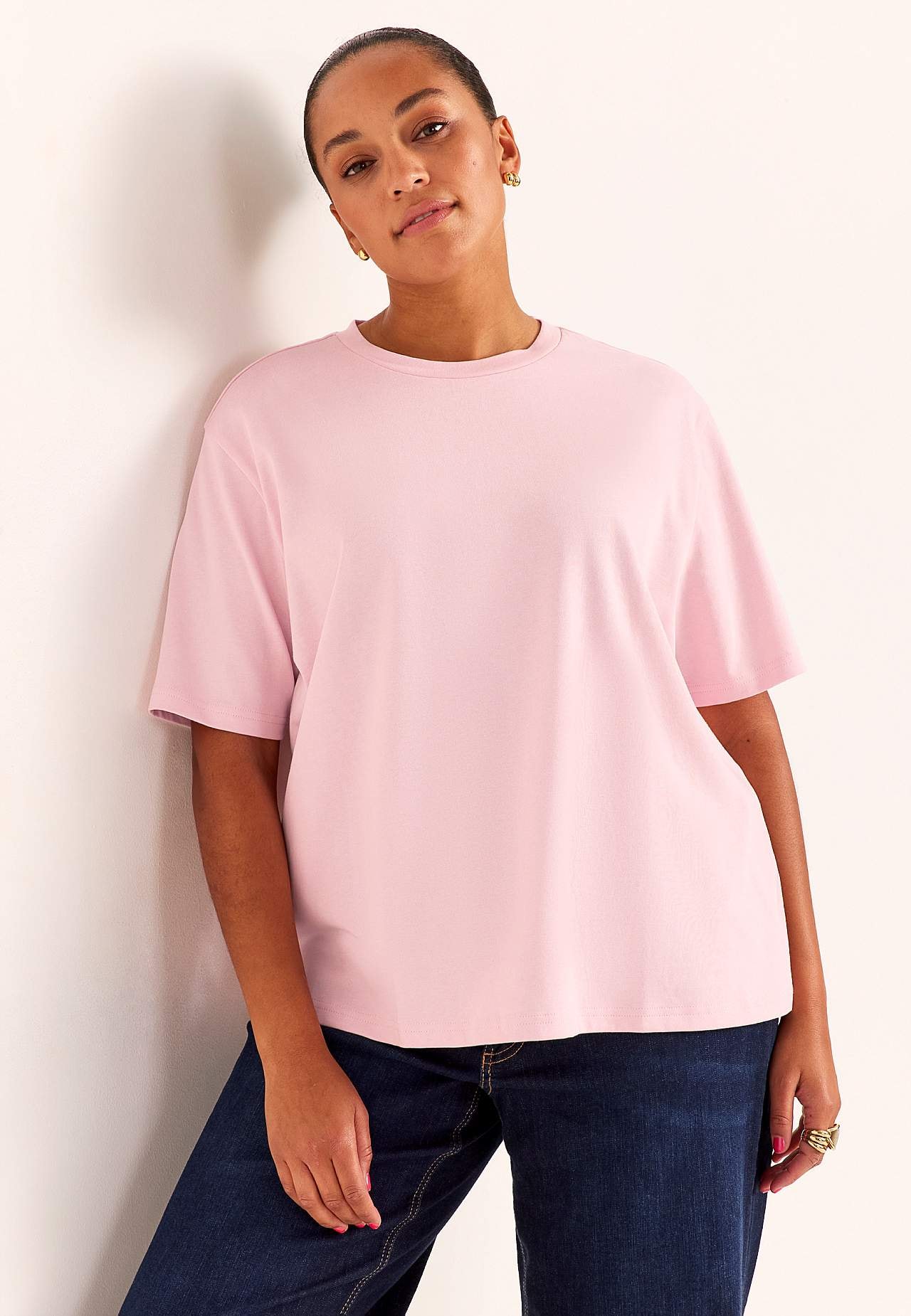 T-shirt i kraftig bomullstrikå