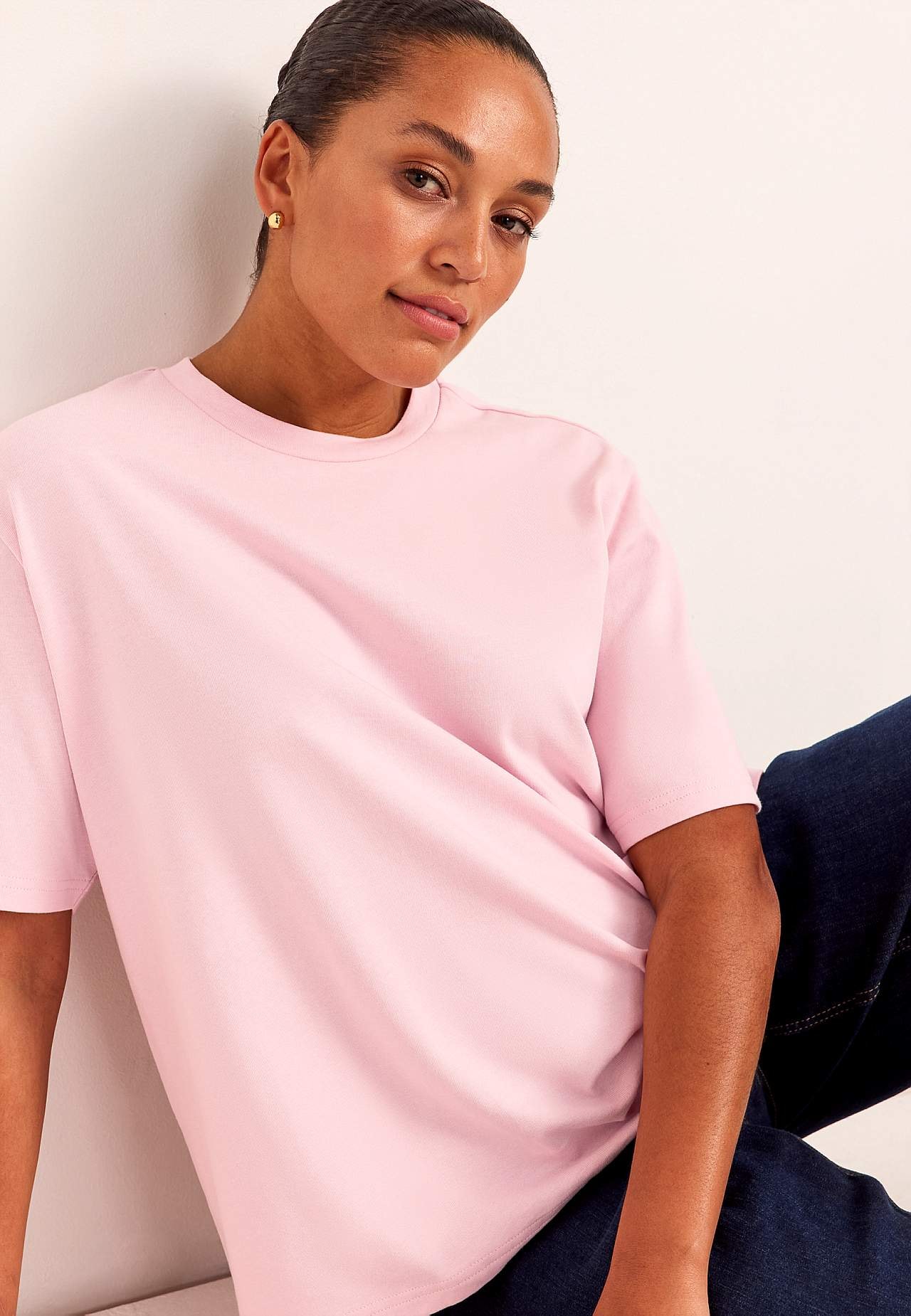 T-shirt i kraftig bomullstrikå