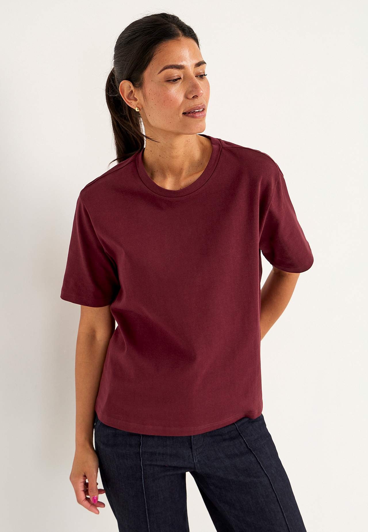 T-shirt i kraftig bomullstrikå