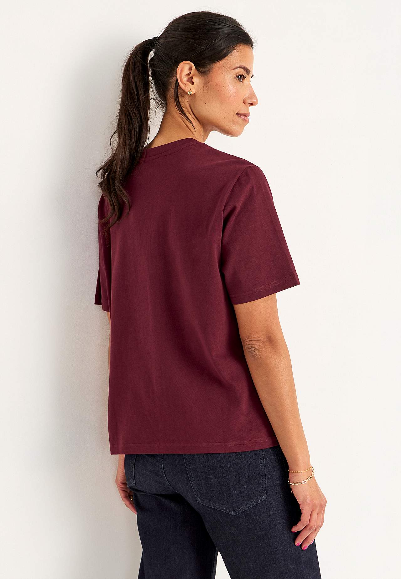 T-shirt i kraftig bomullstrikå