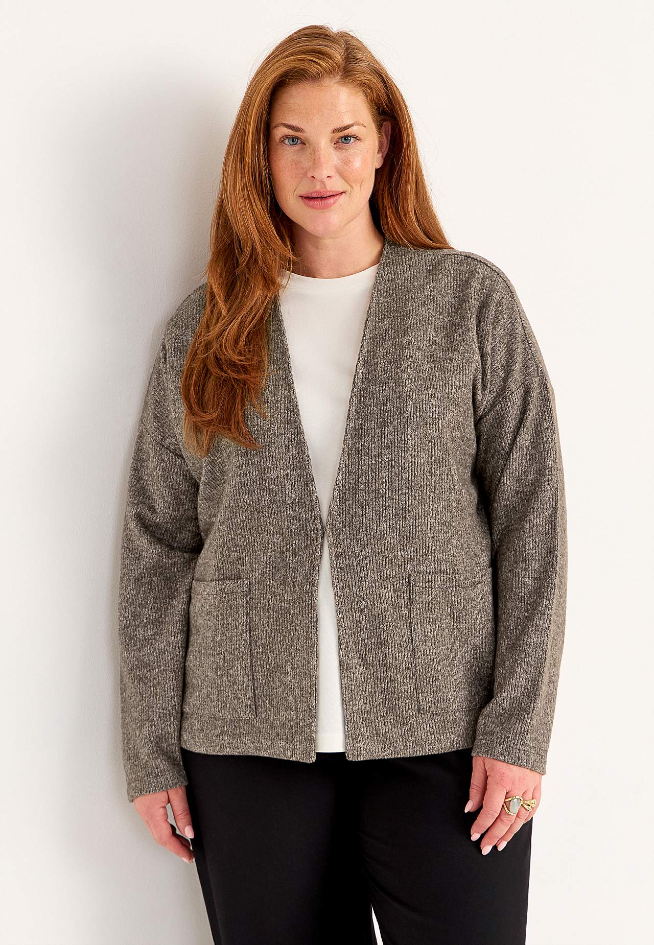 Supermjuk cardigan med fickor