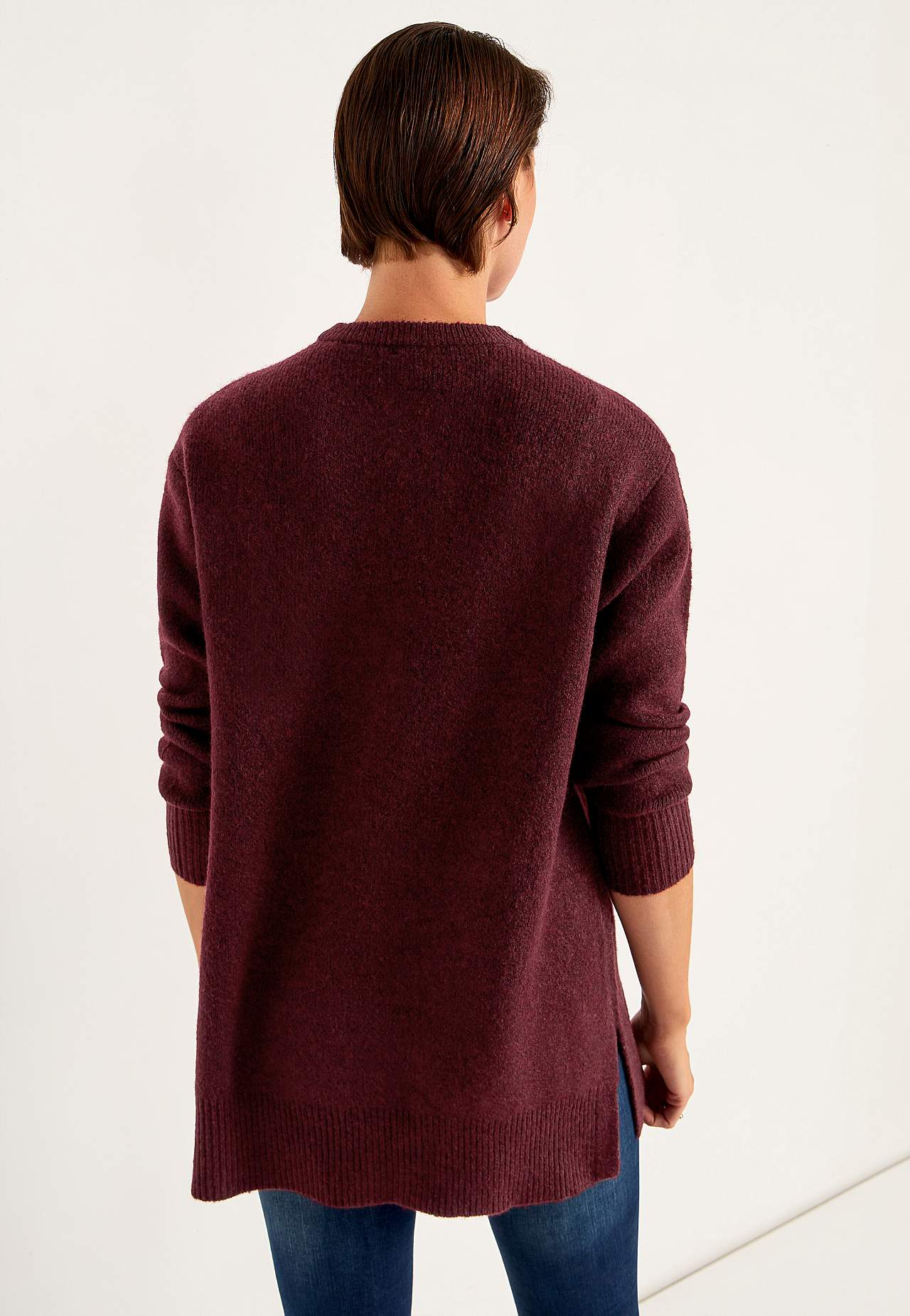 Stickad tunika med slitsar