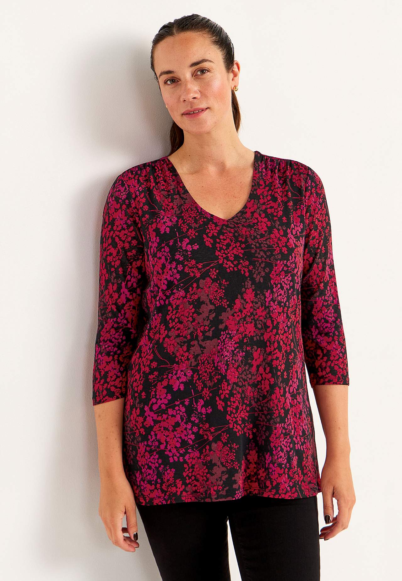 Blommönstrad tunika