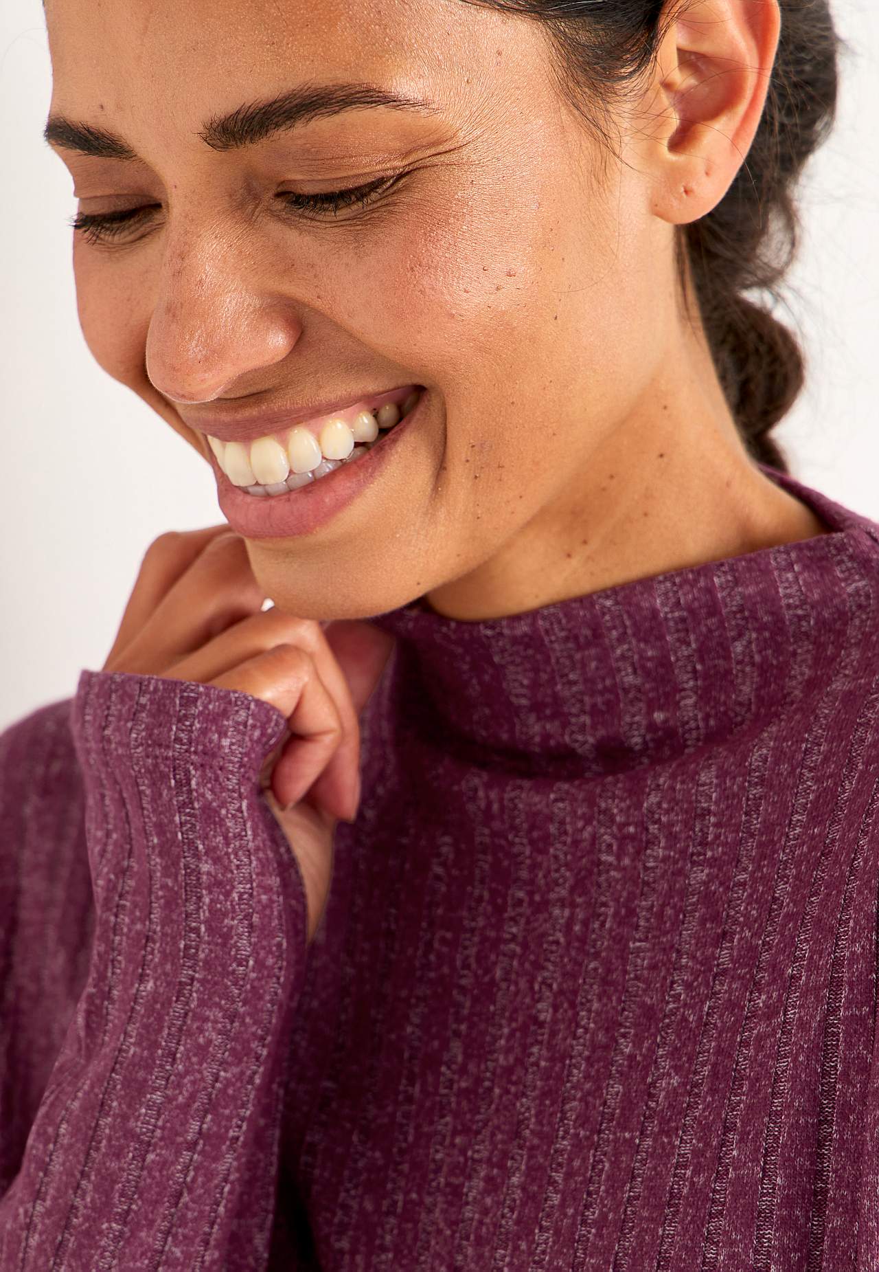 Mjuk trikåklänning med fickor