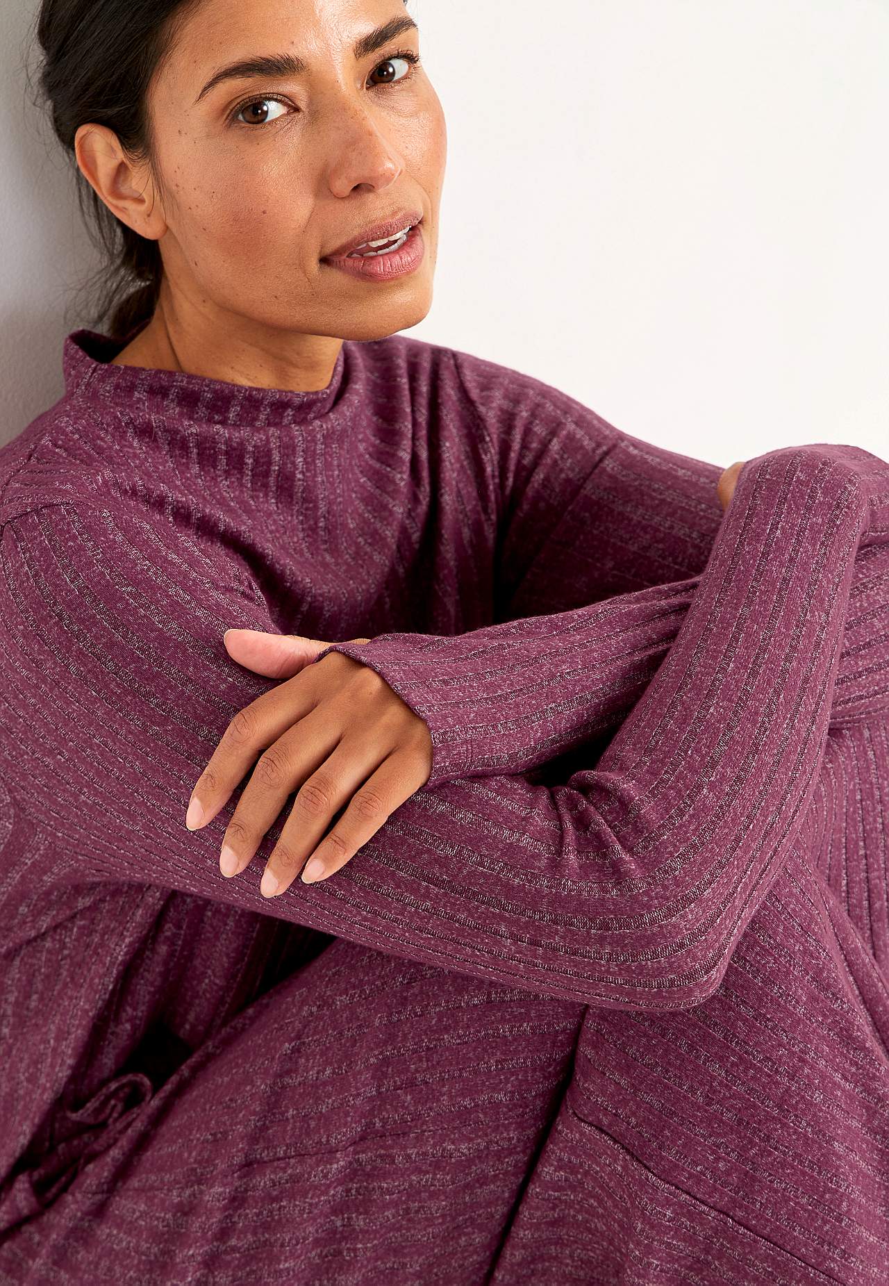 Mjuk trikåklänning med fickor