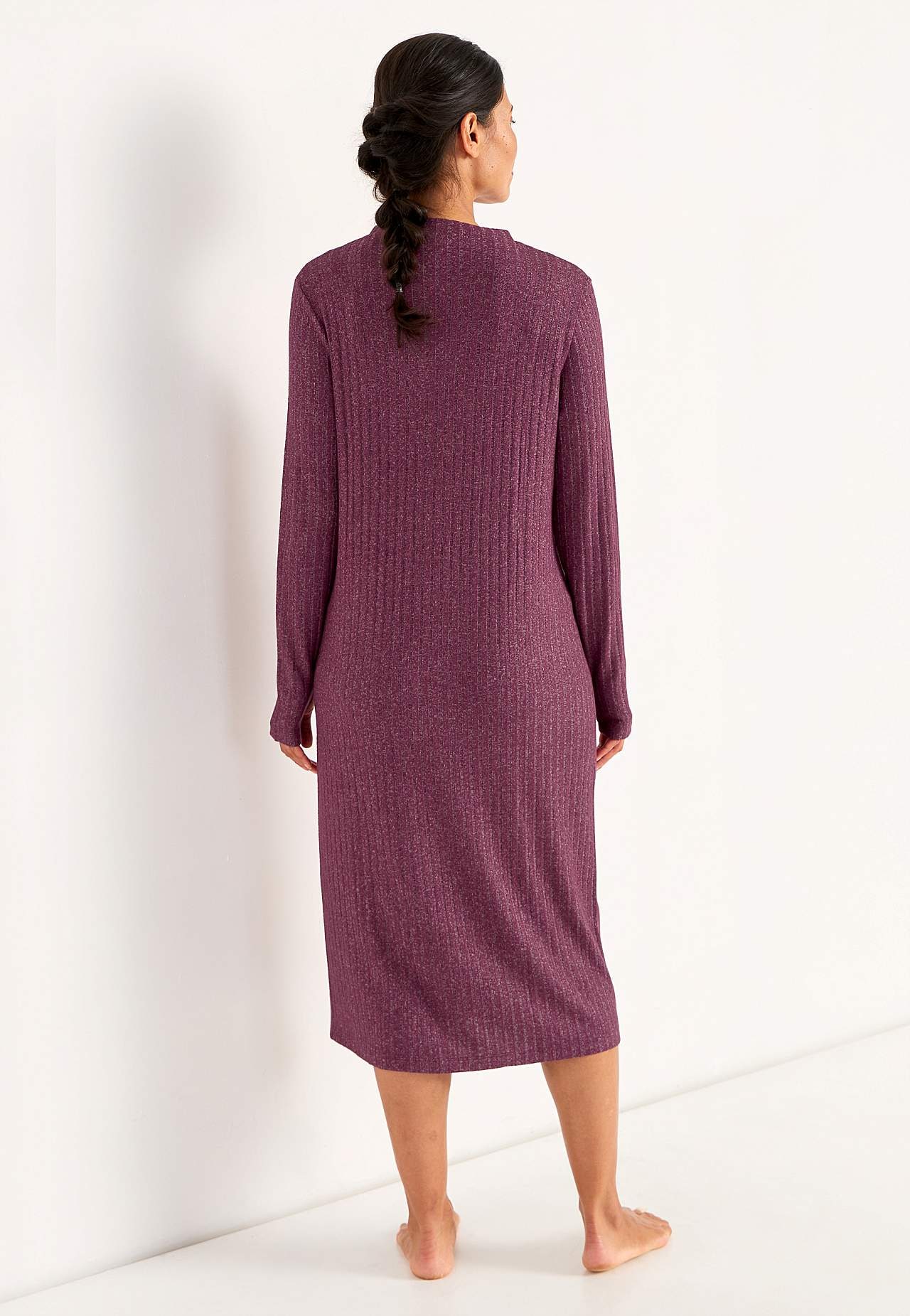 Mjuk trikåklänning med fickor